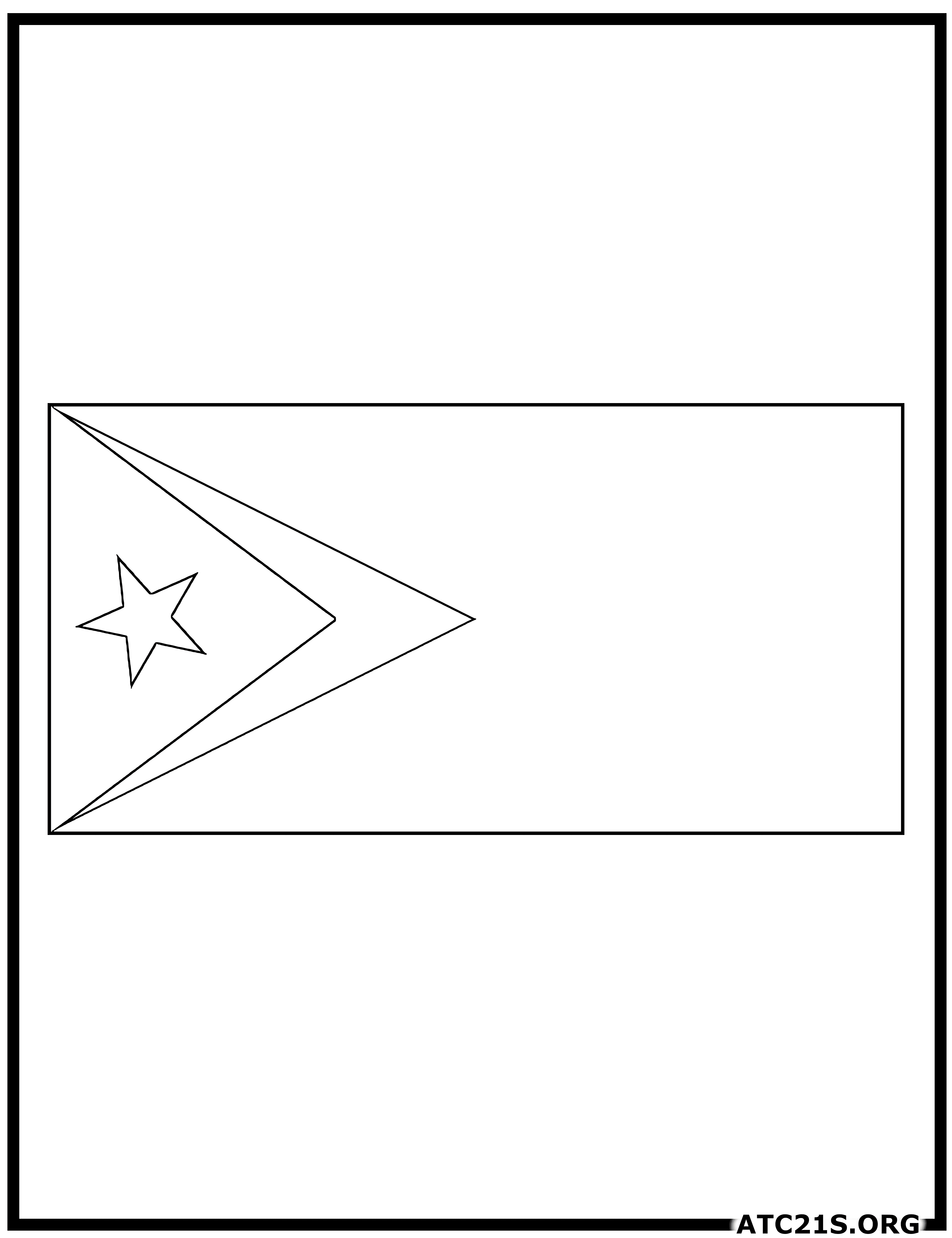 Timor-Leste flag coloring page