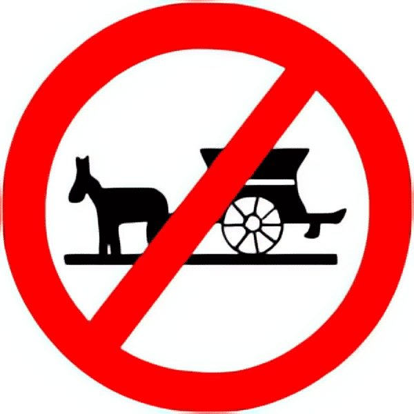 Tonga prohibited traffic sign colored