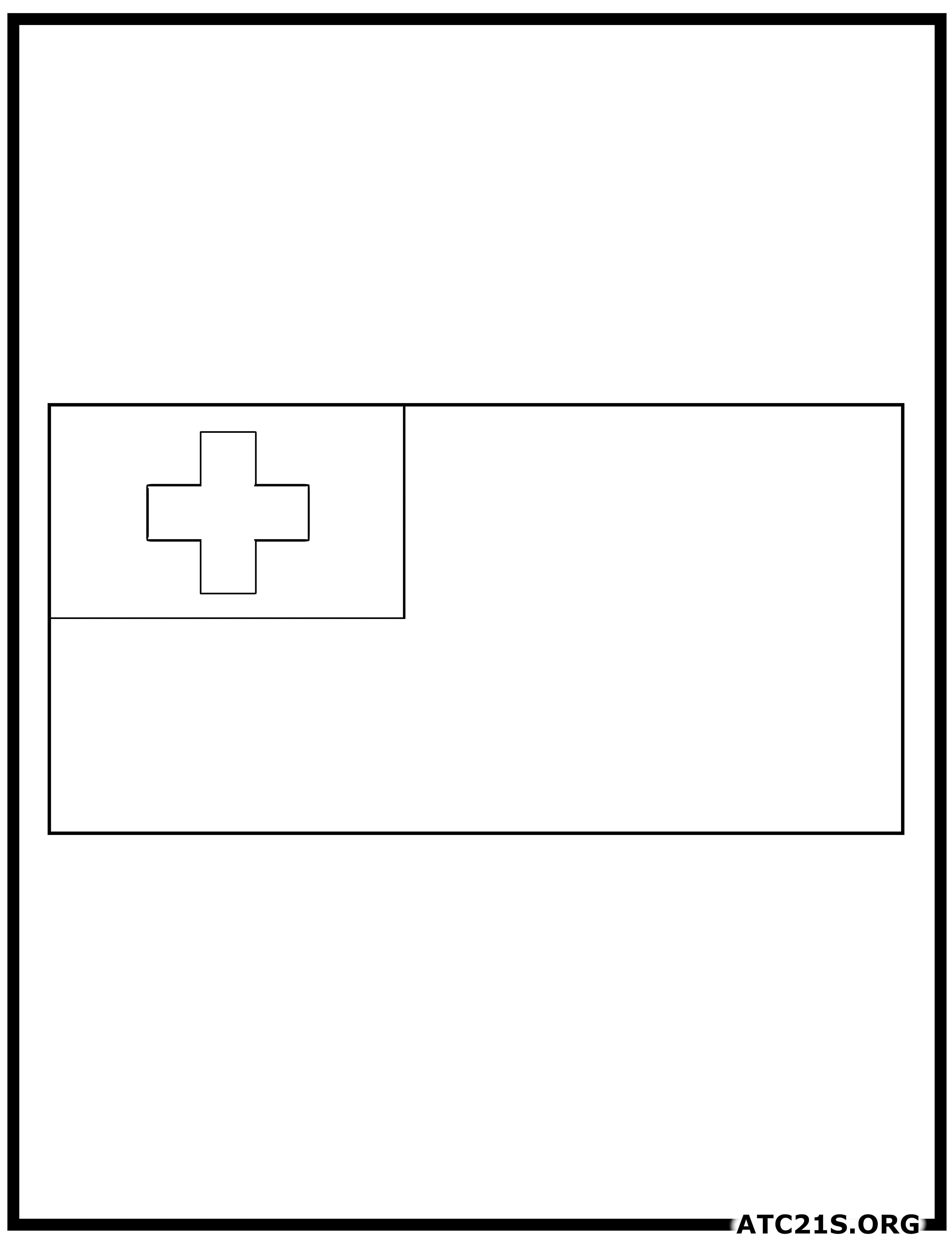 Tonga flag coloring page