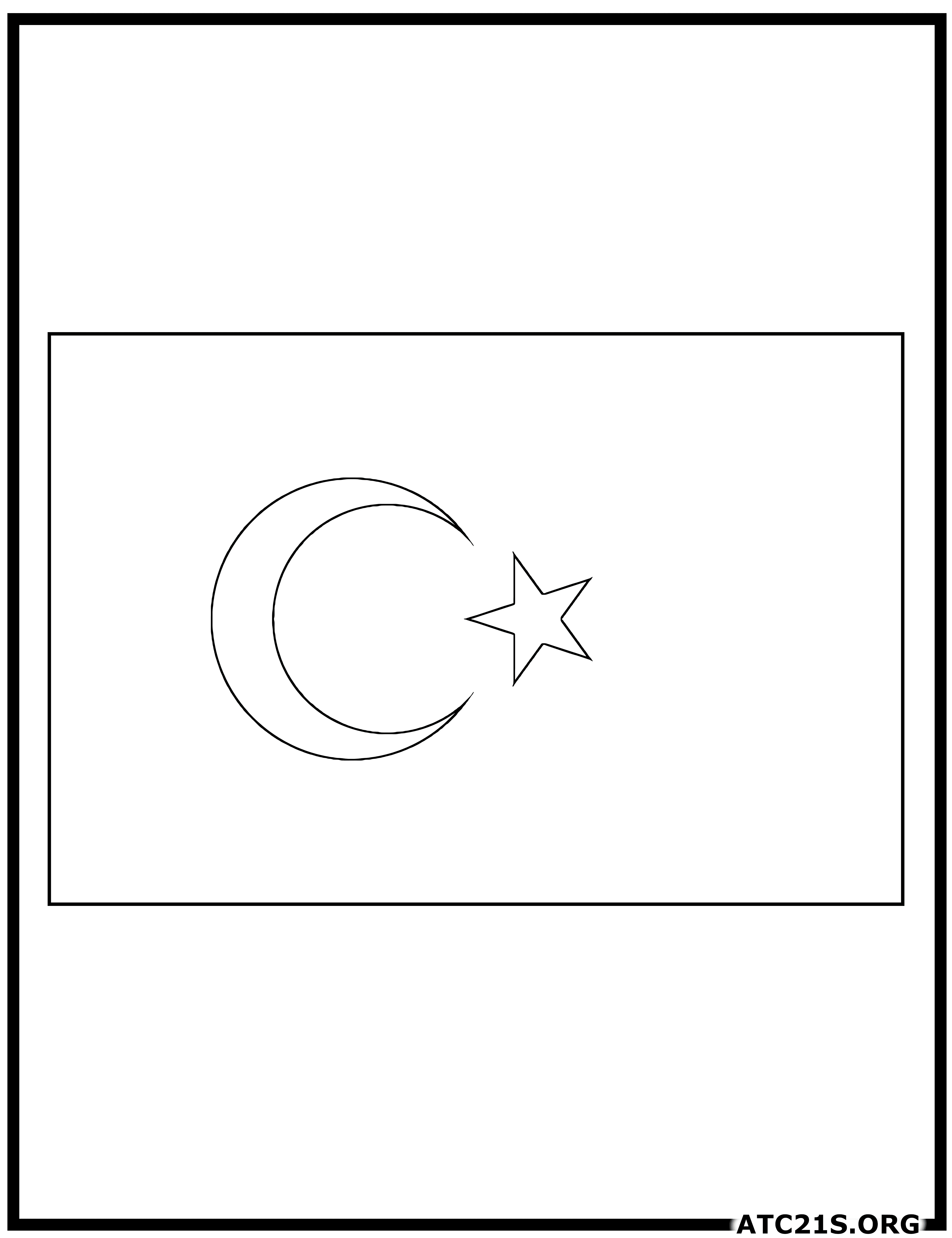 Turkey flag coloring page