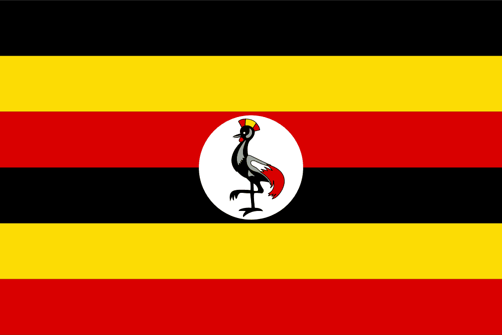 Uganda flag colored