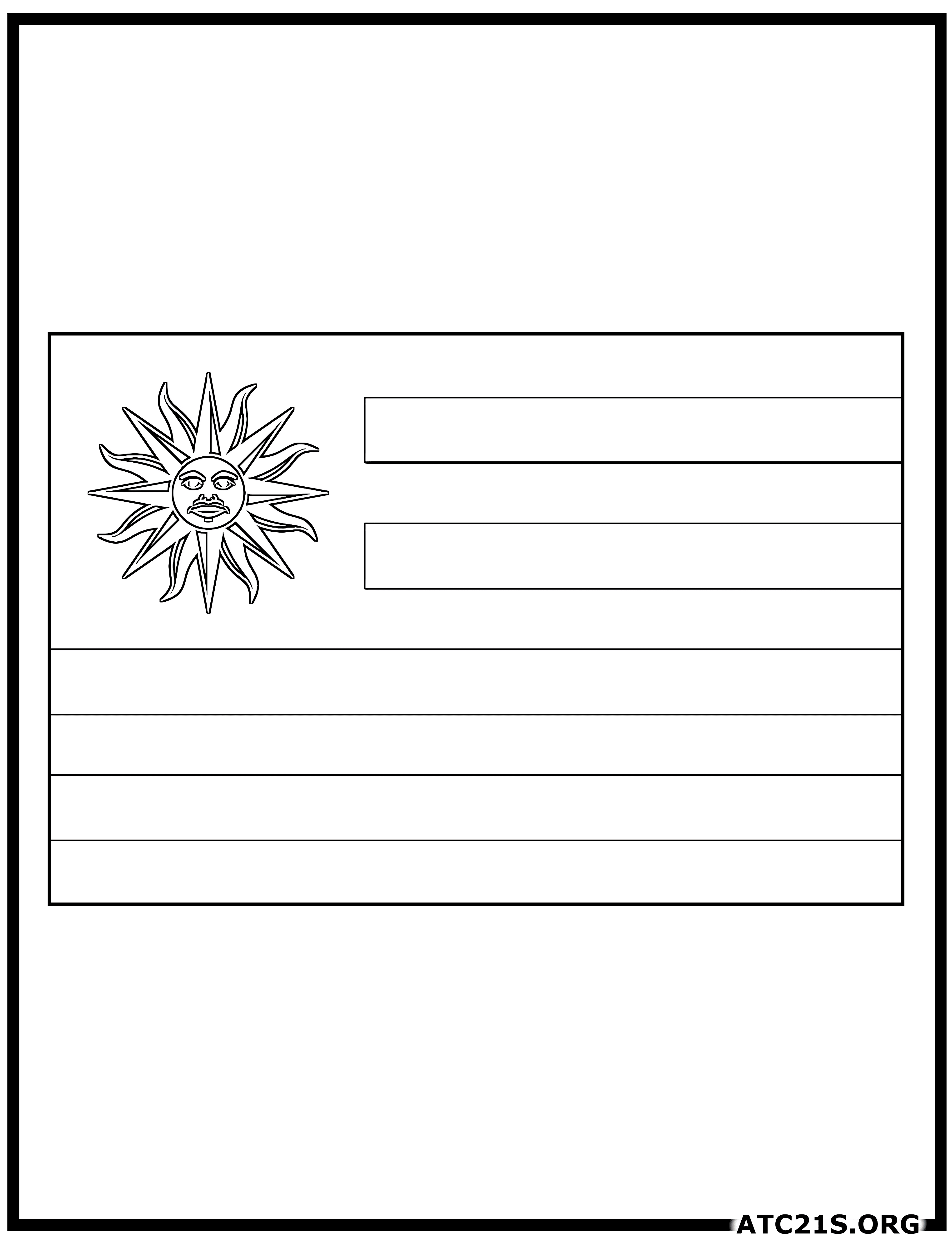 Uruguay flag coloring page