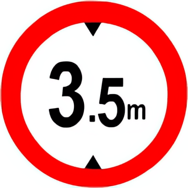 Weight limit traffic sign colored