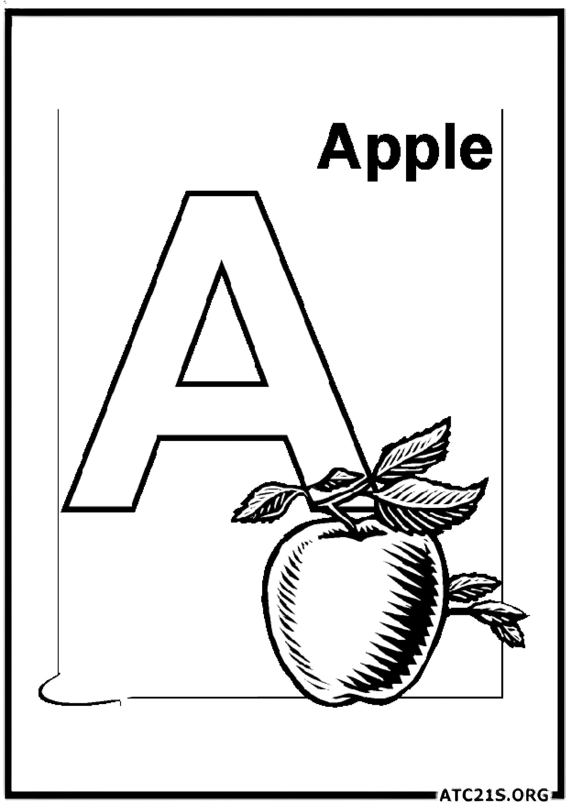 Letter A coloring page variant 3