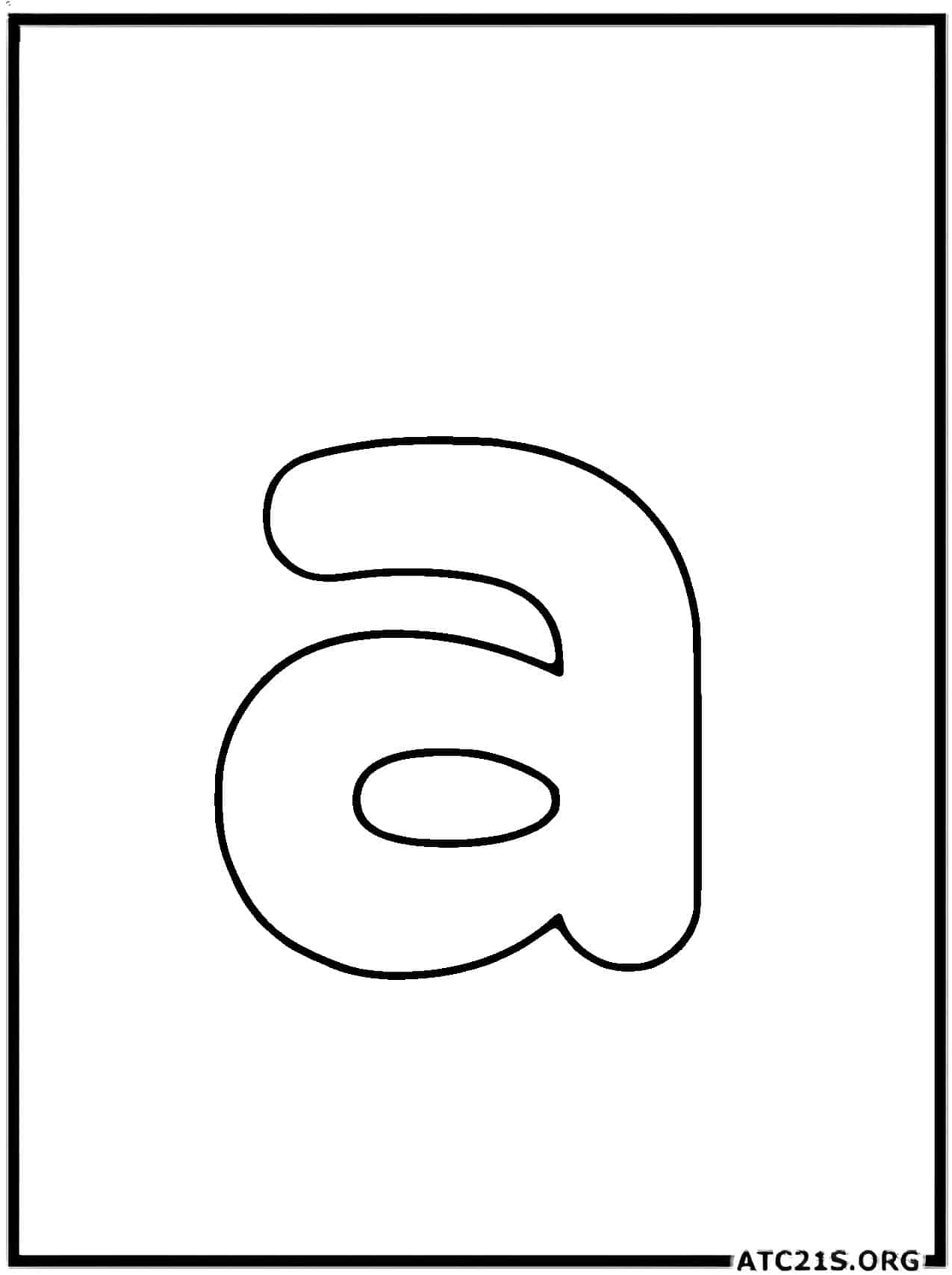 Letter A lowercase coloring page