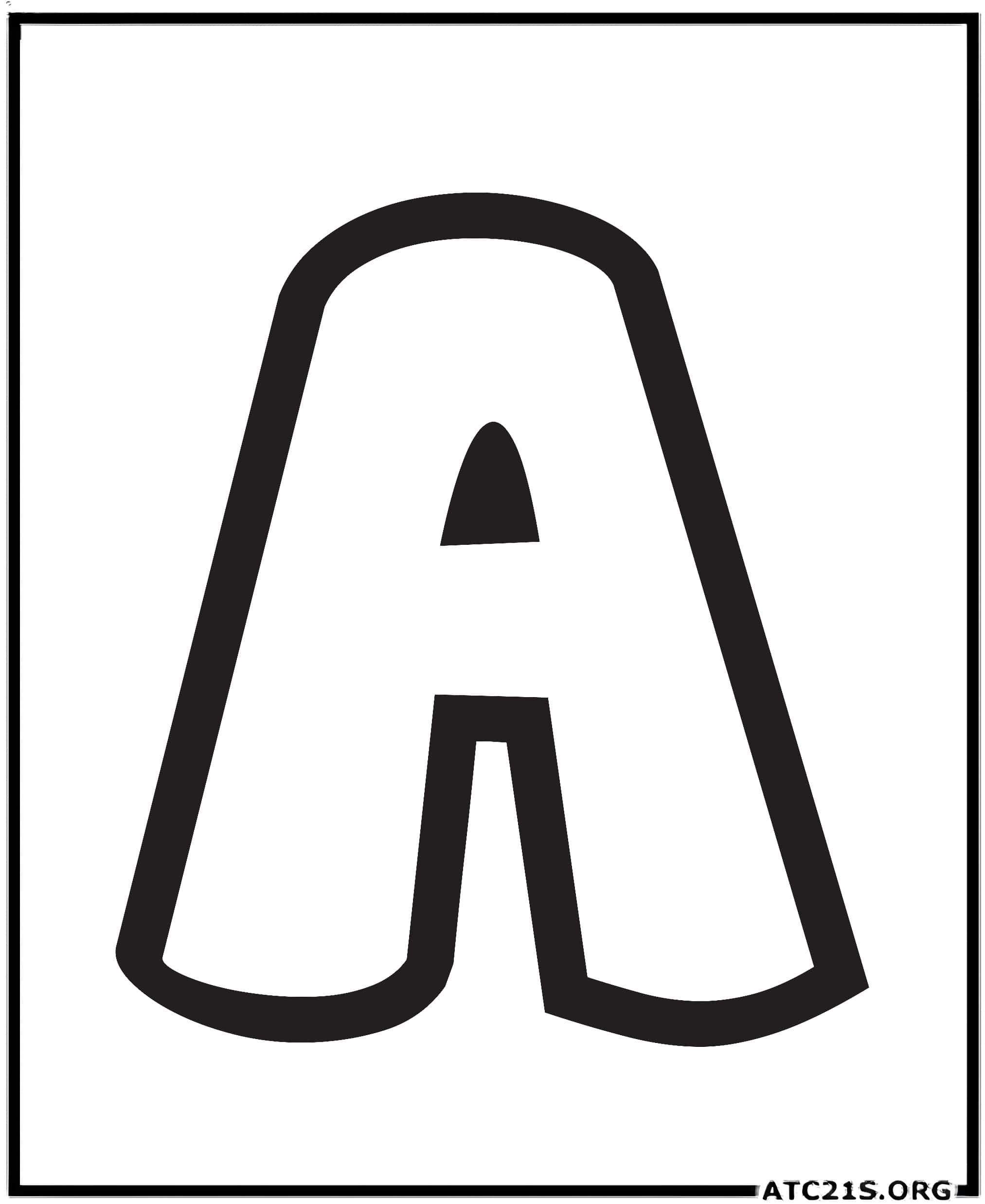 Letter A uppercase bubbly coloring page