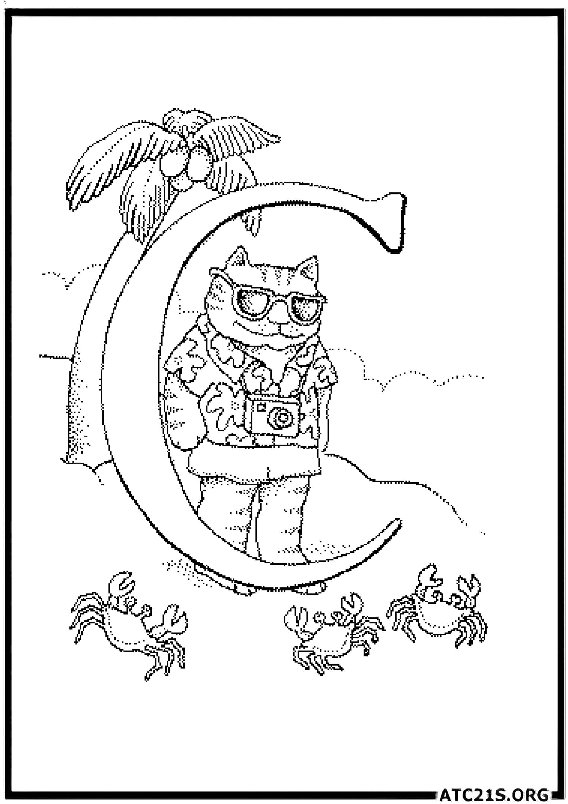 Letter C coloring page variant 2