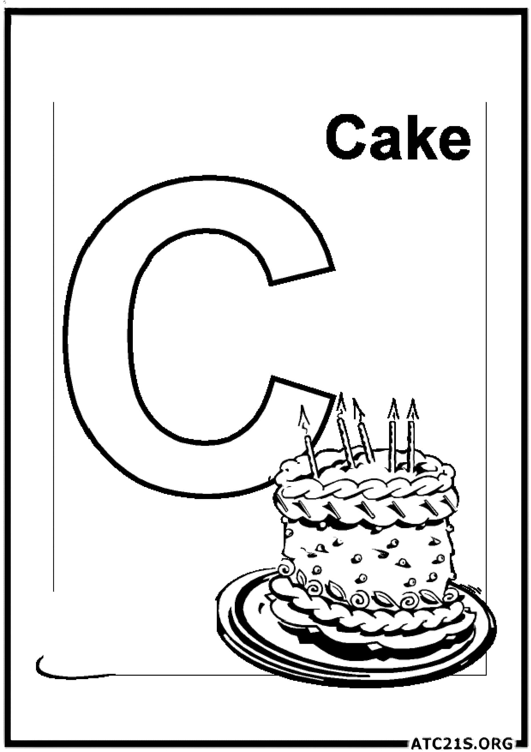 Letter C coloring page variant 3