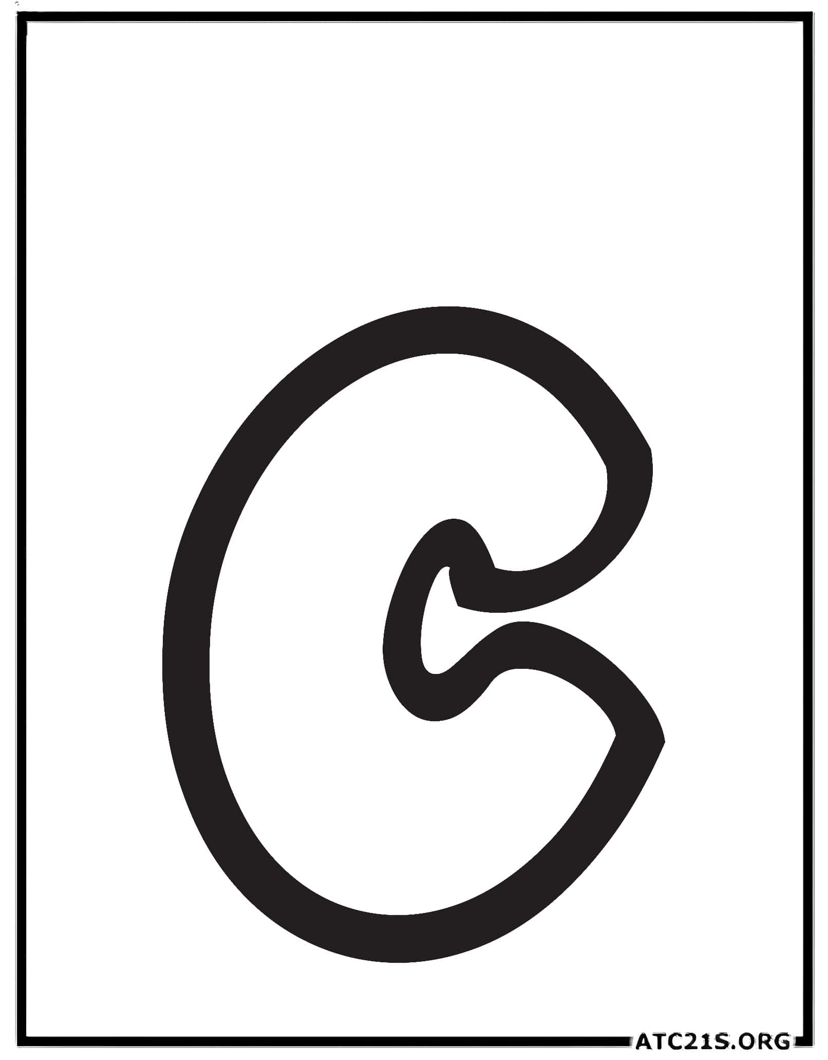 Letter C lowercase bubbly coloring page