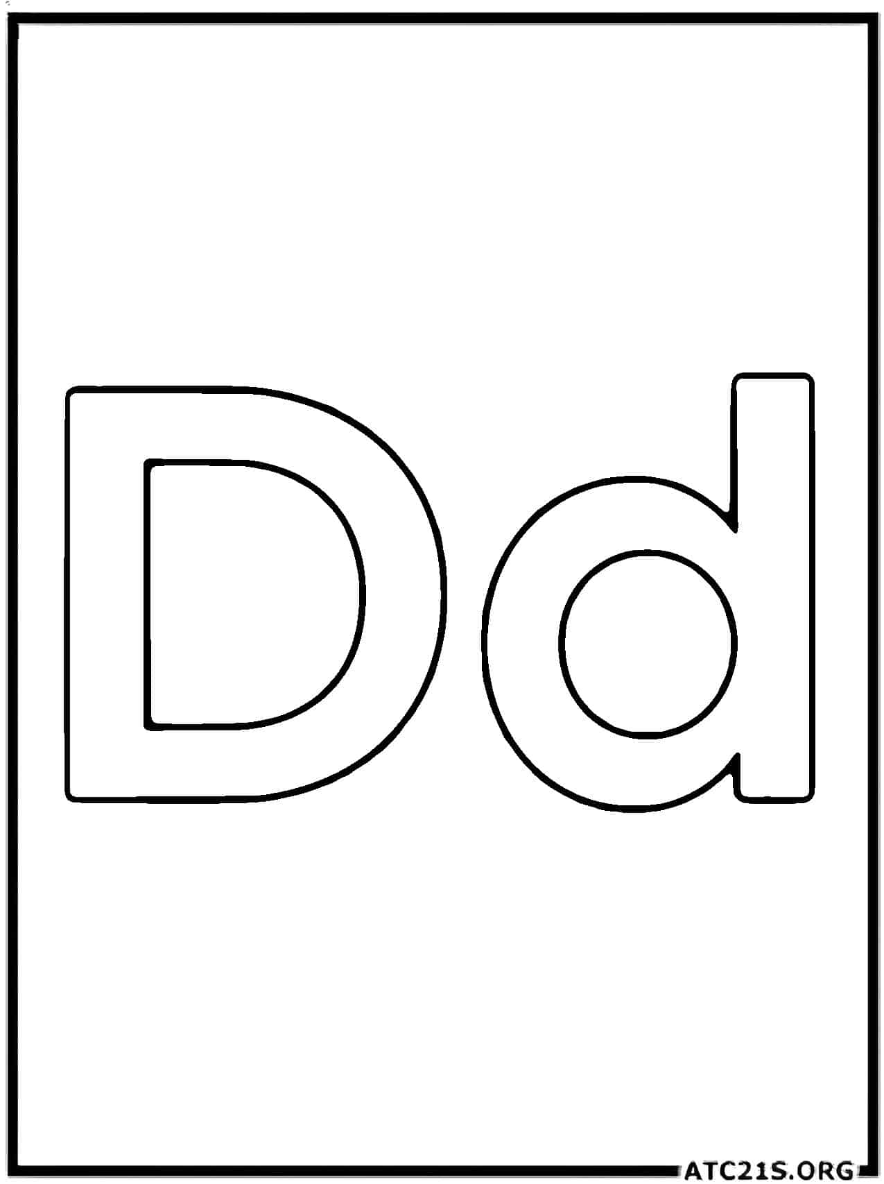 Letter D coloring page