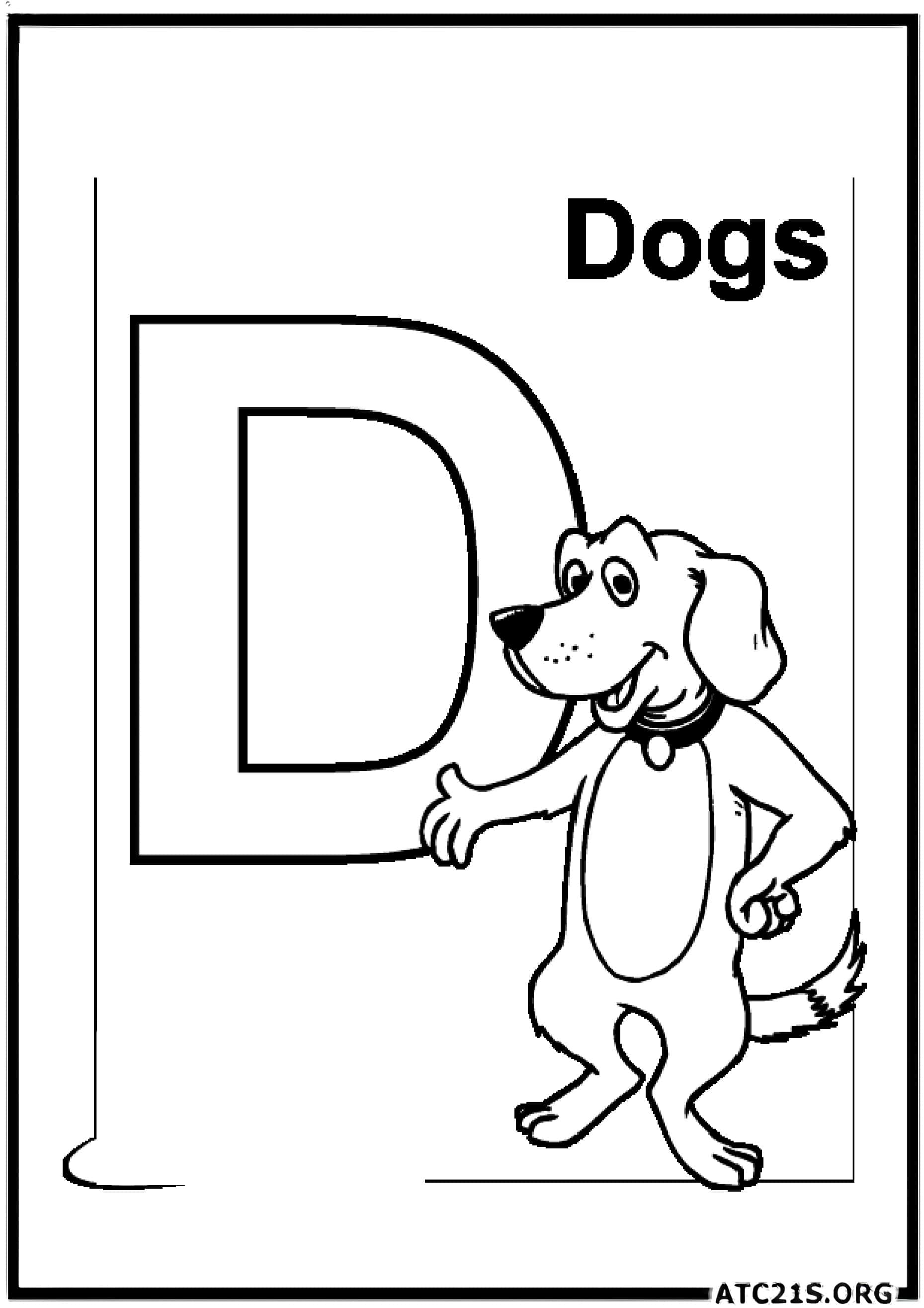 Letter D coloring page variant 3