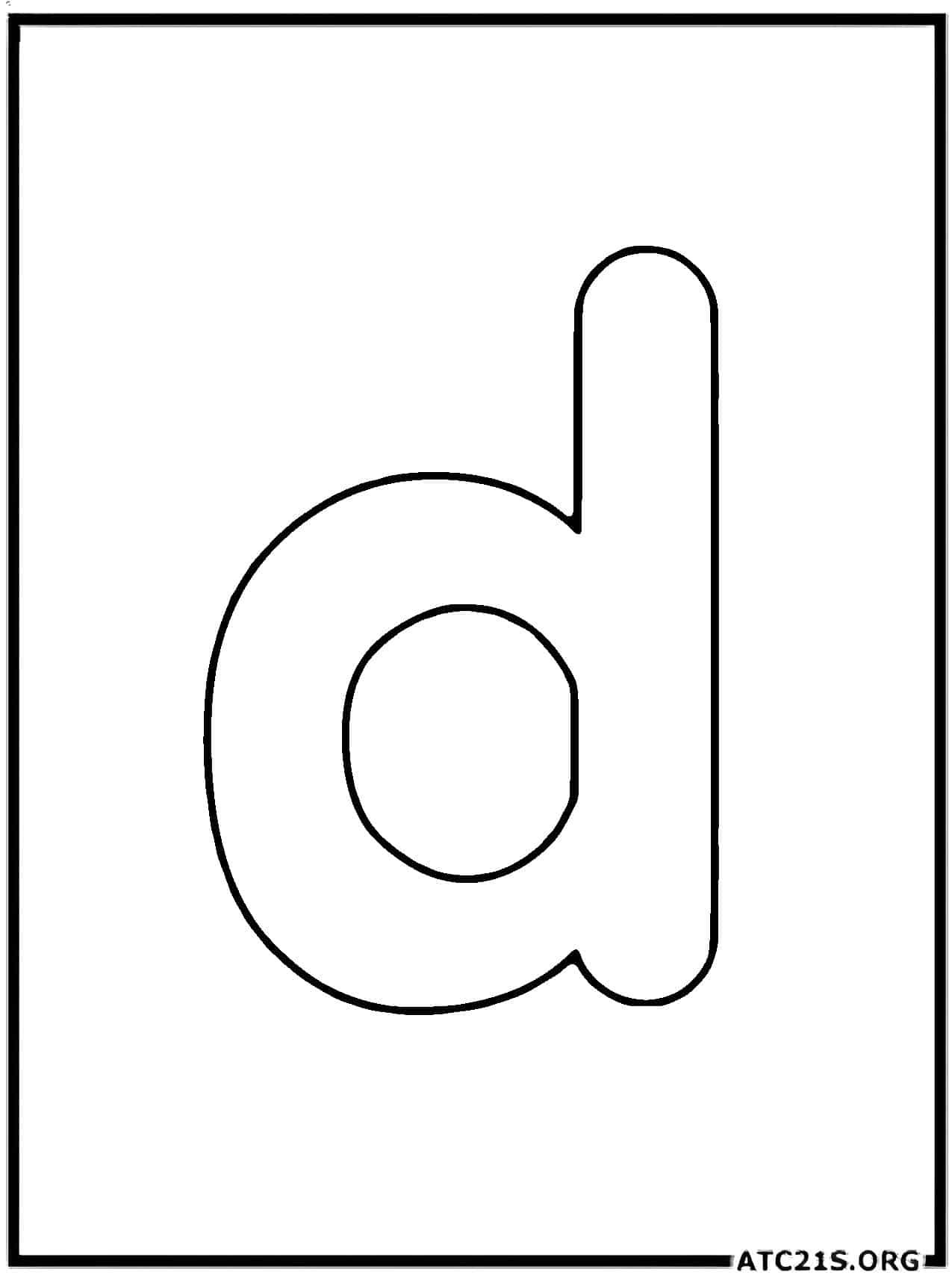 Letter D lowercase coloring page