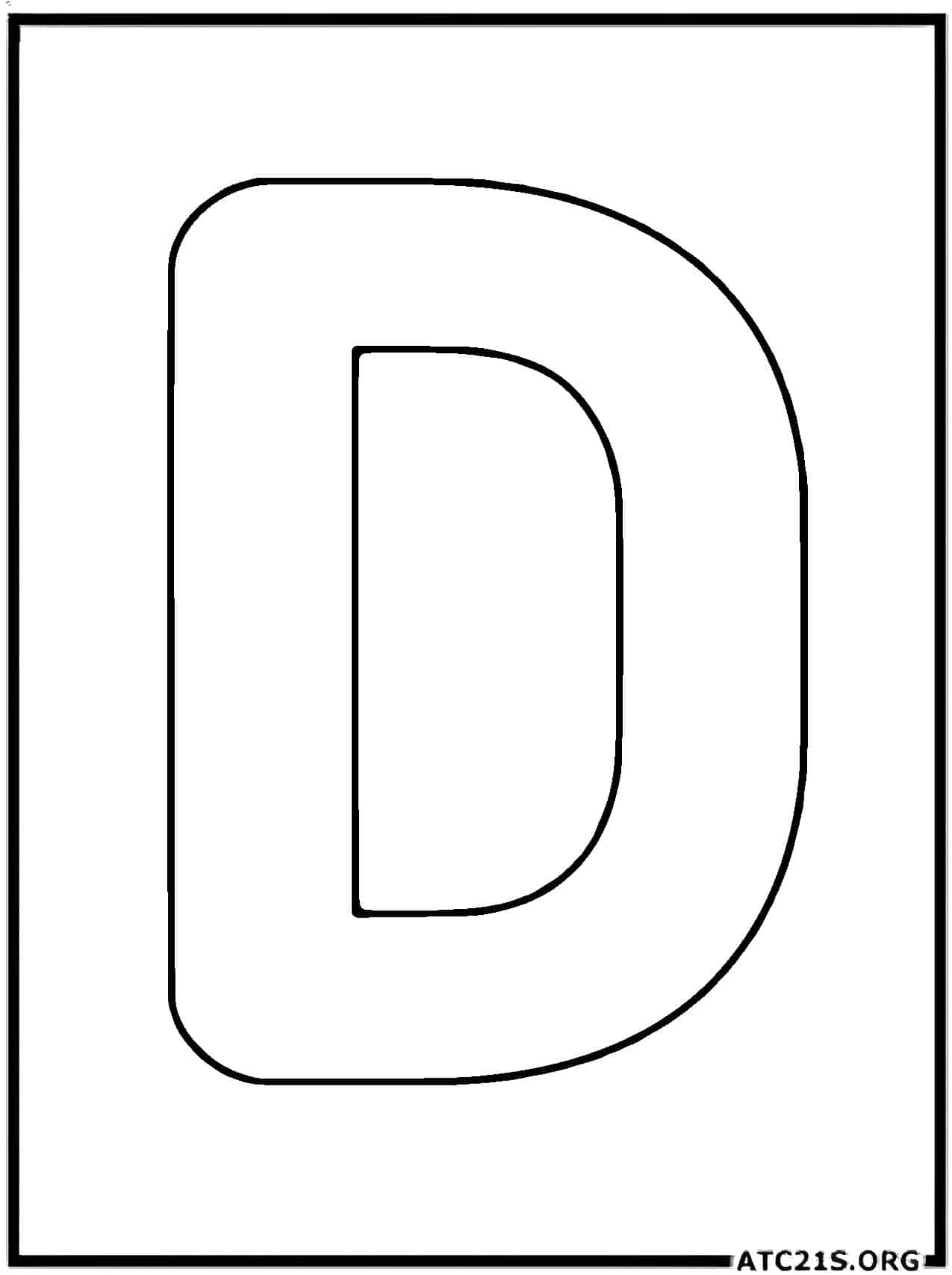 Letter D uppercase coloring page