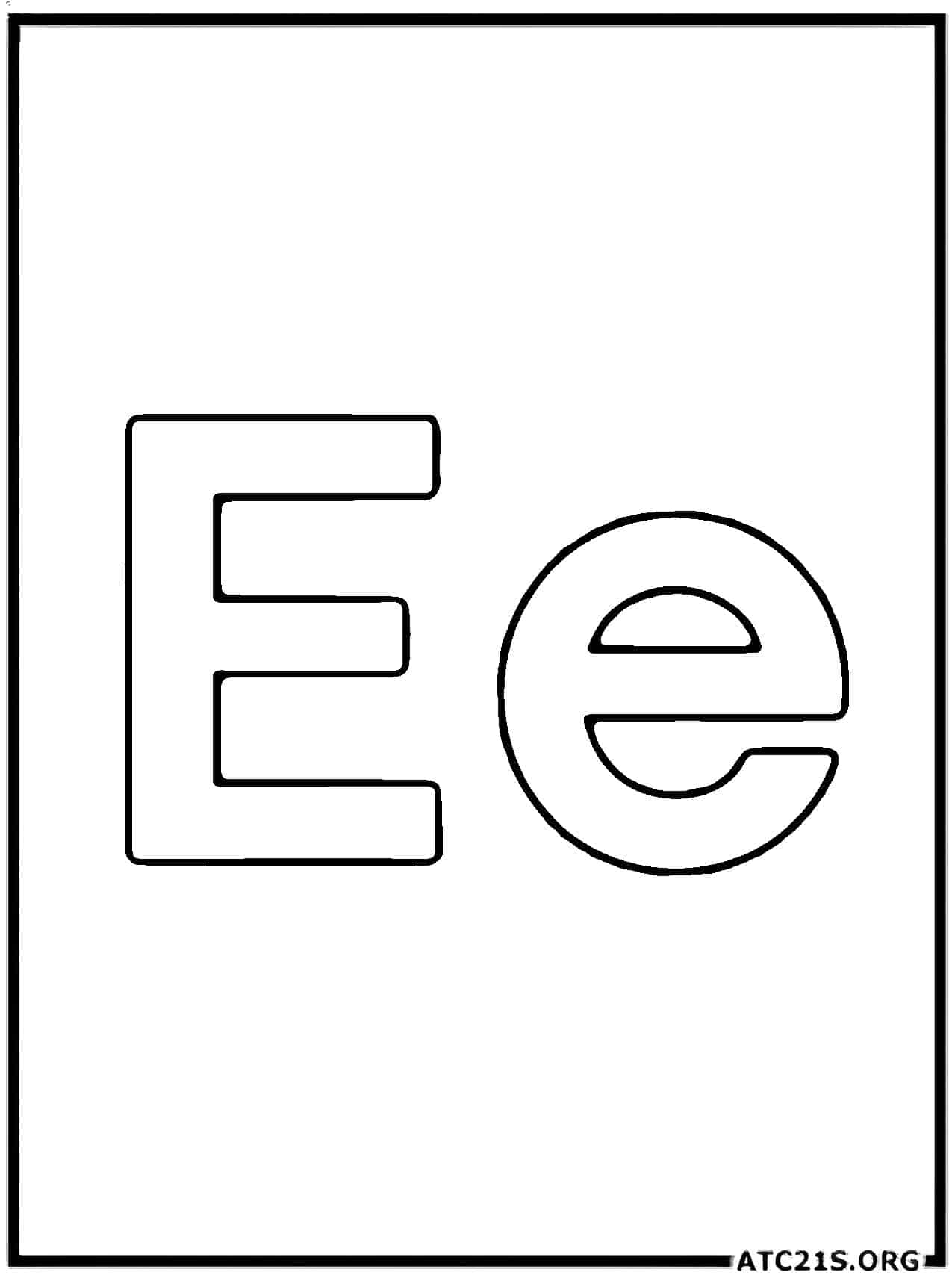 Letter E coloring page