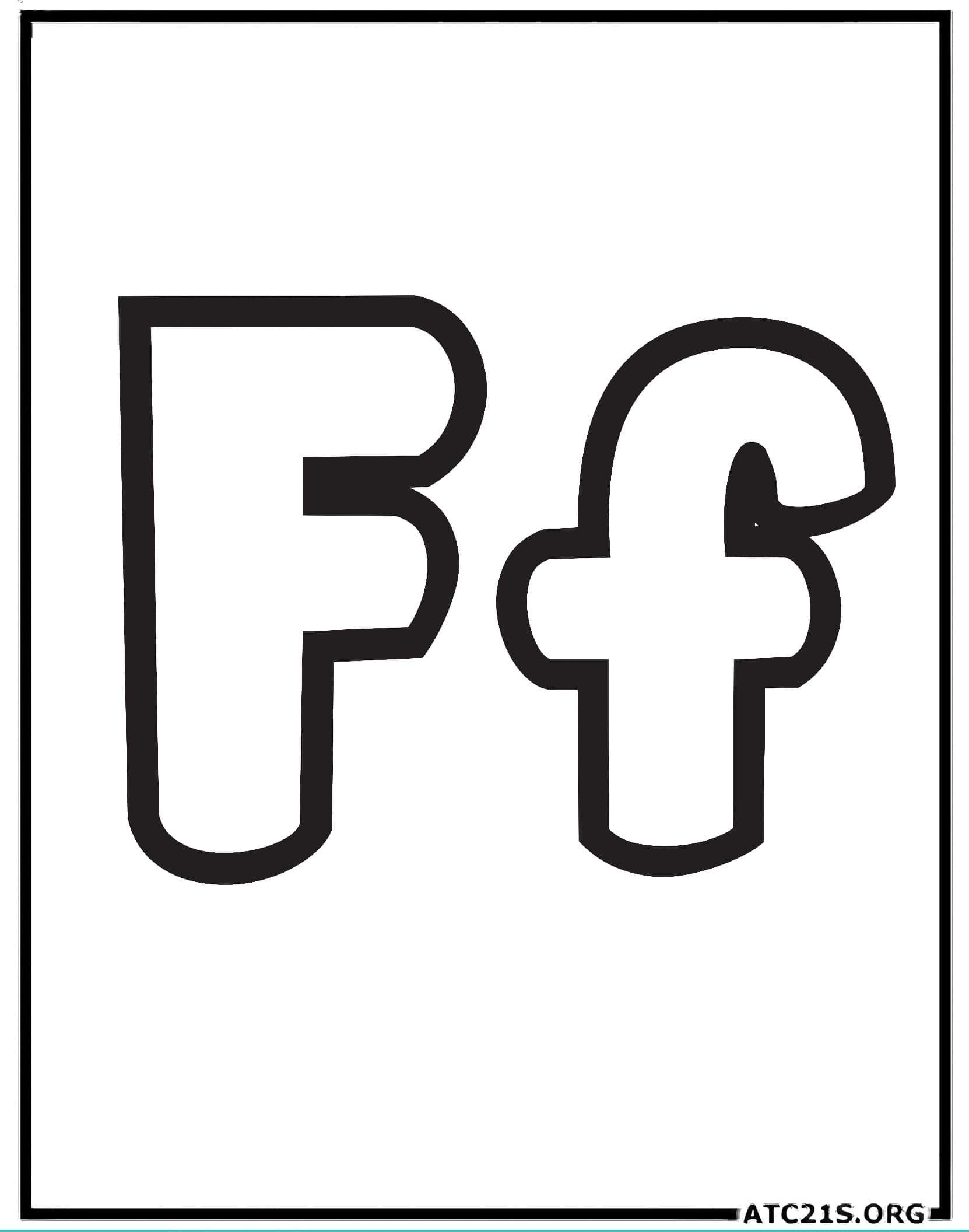 Letter F bubbly coloring page