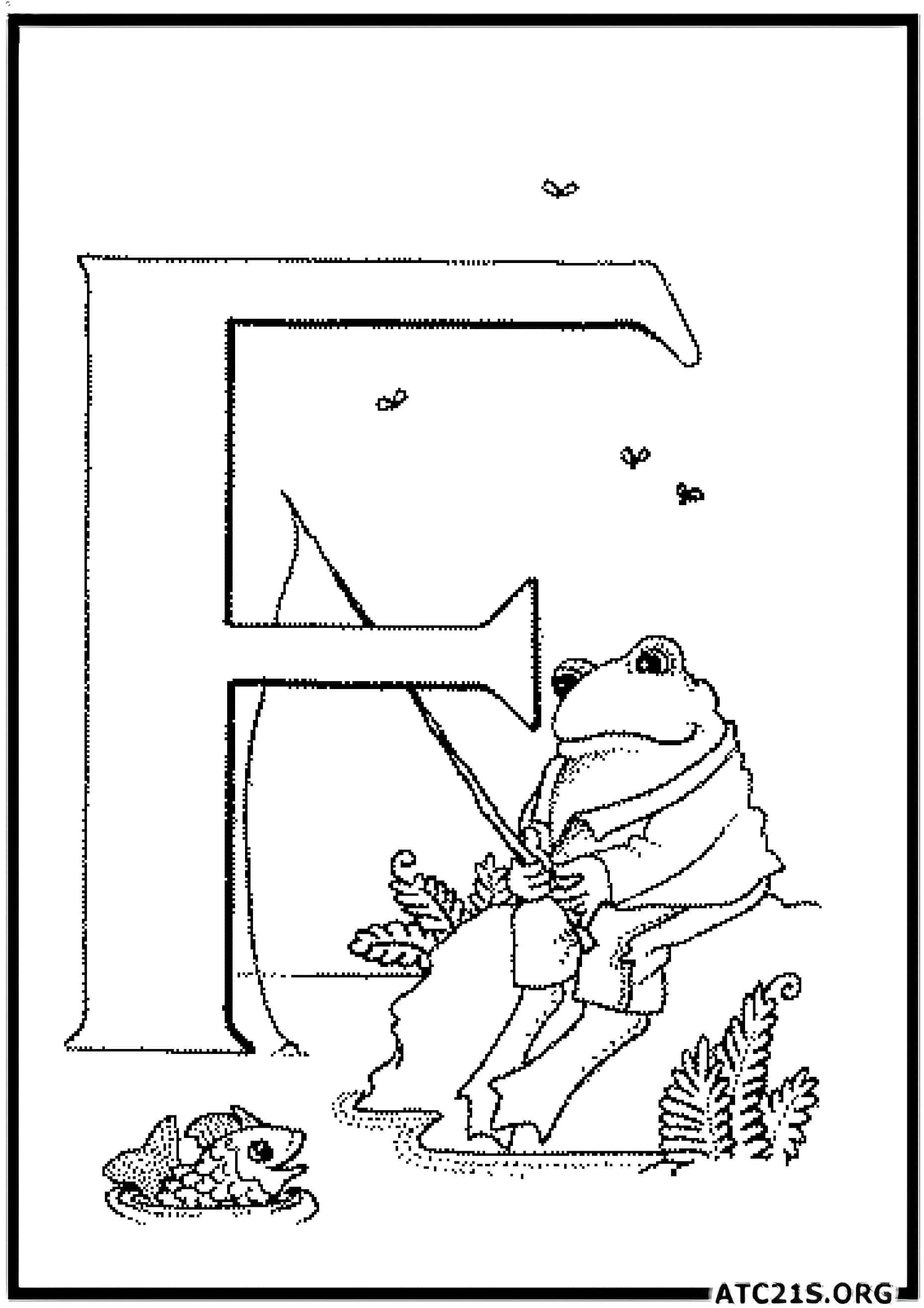 Letter F coloring page variant 2