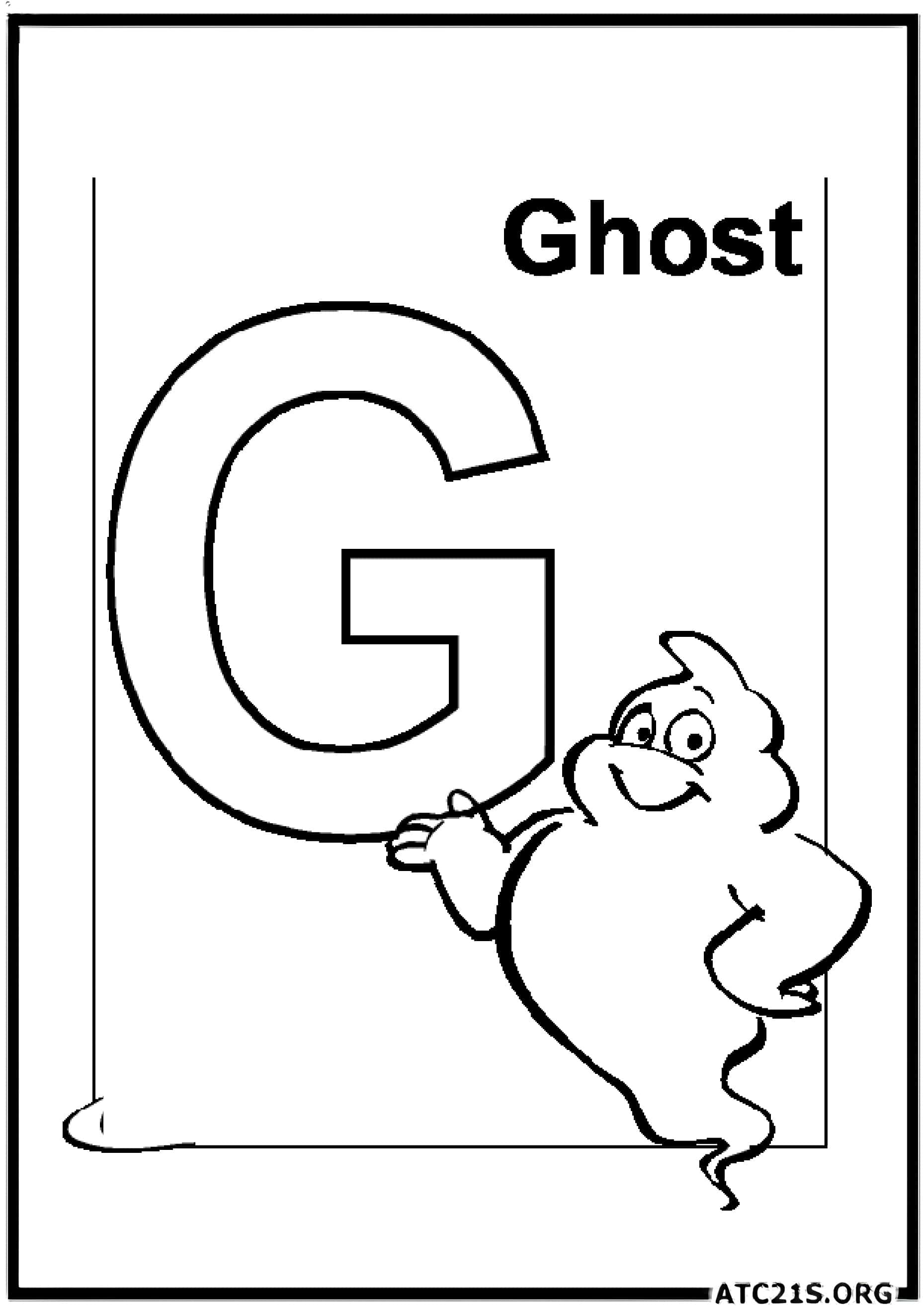 Letter G coloring page variant 3