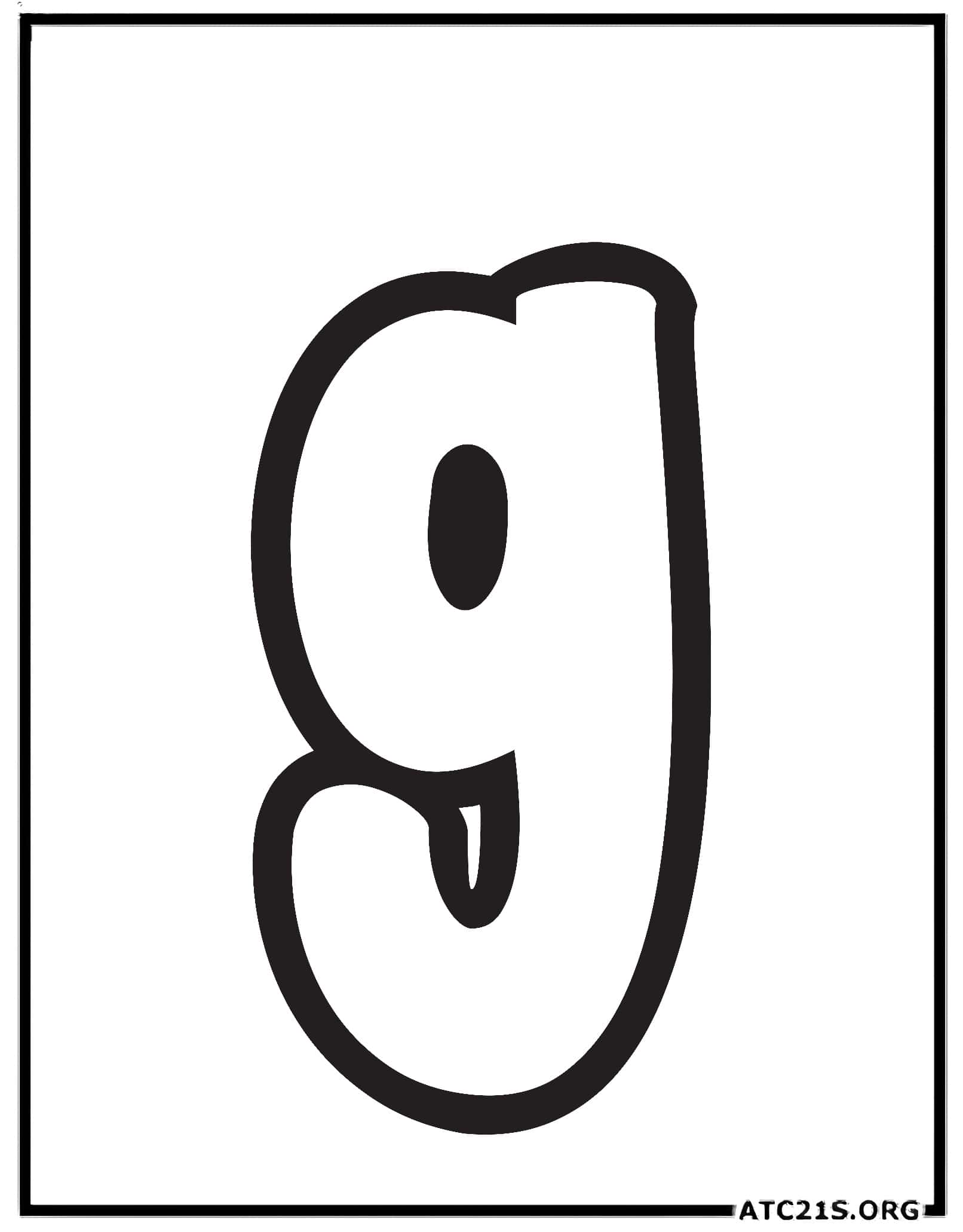 Letter G lowercase bubbly coloring page