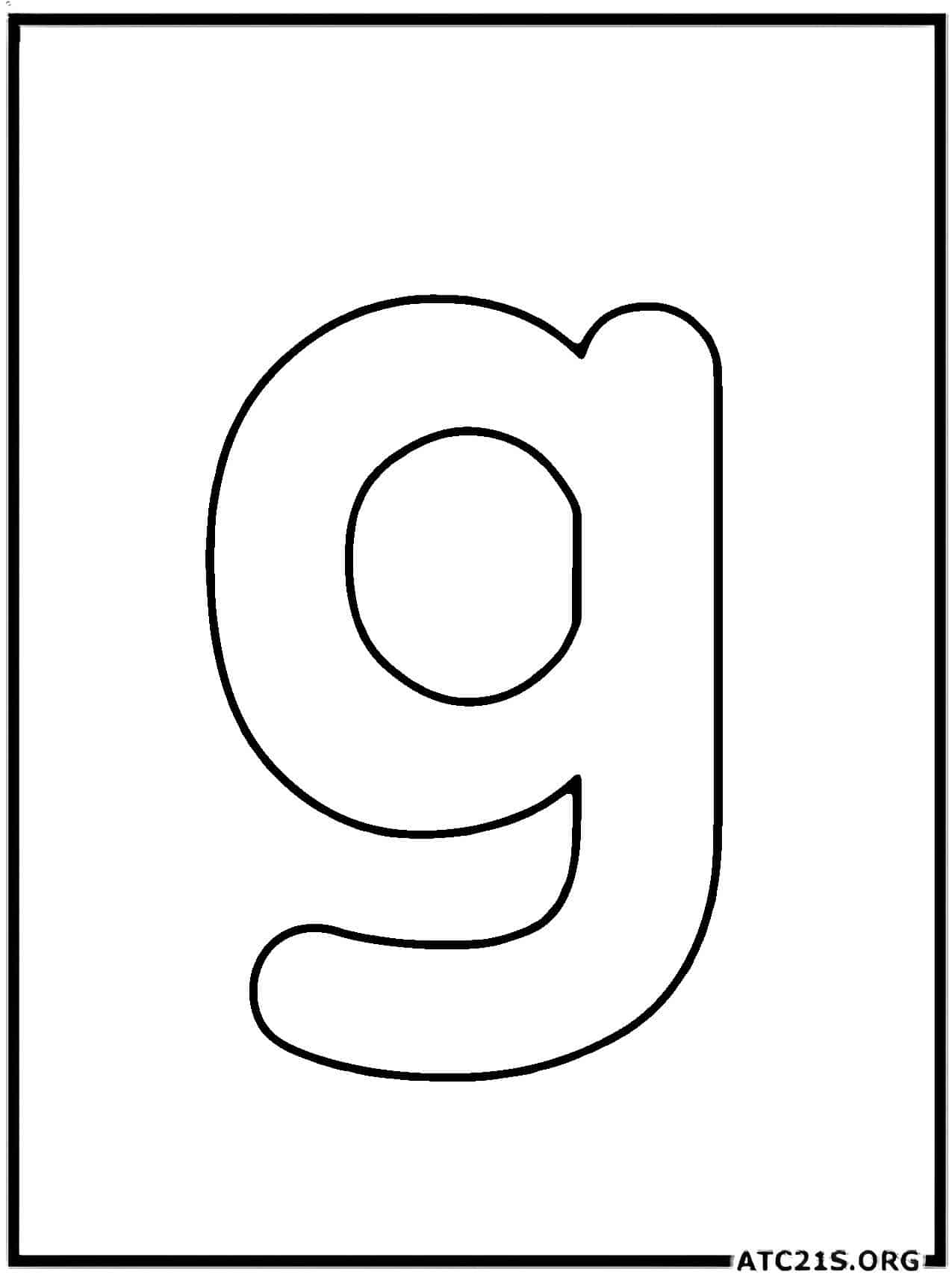 Letter G lowercase coloring page