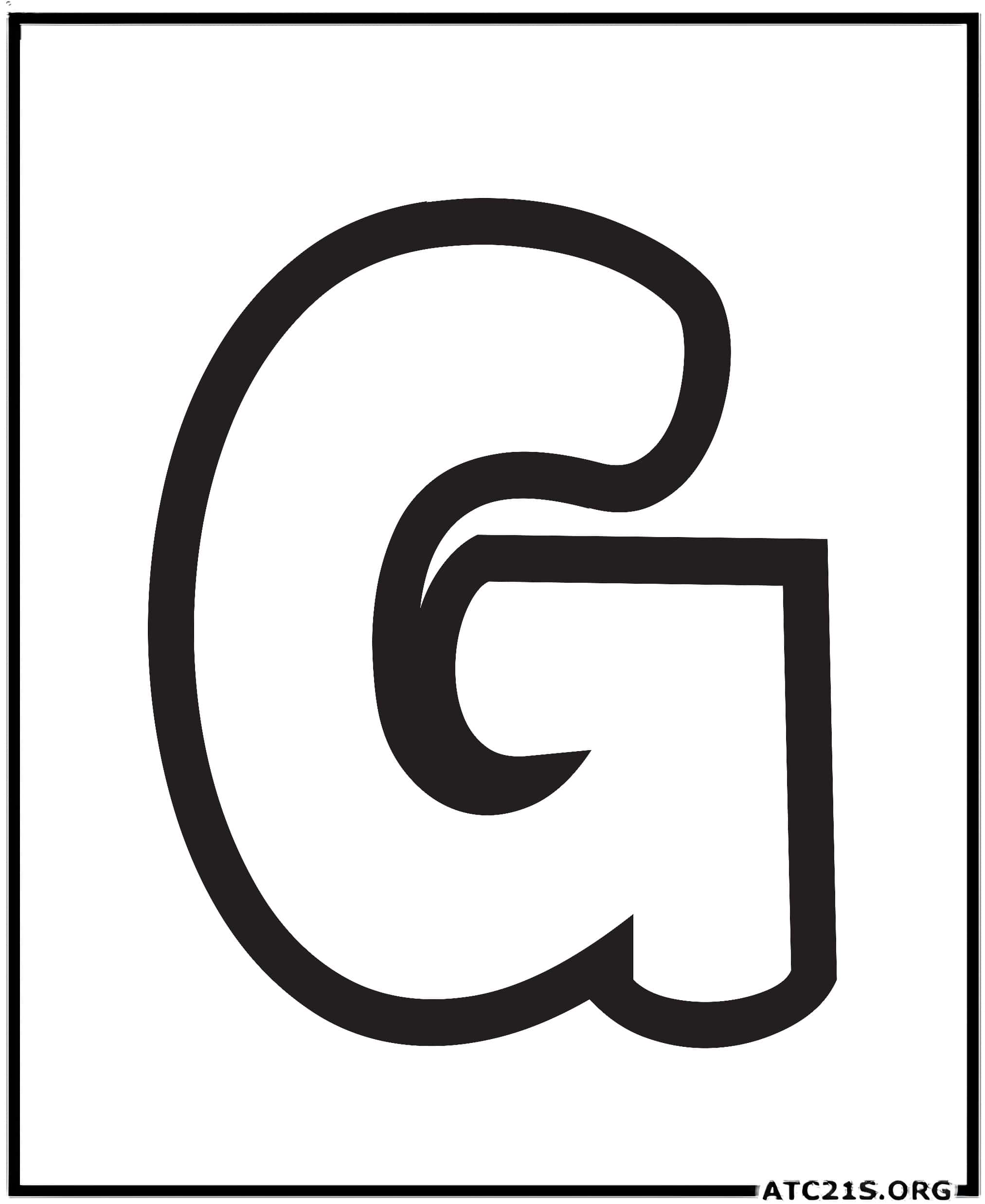 Letter G uppercase bubbly coloring page