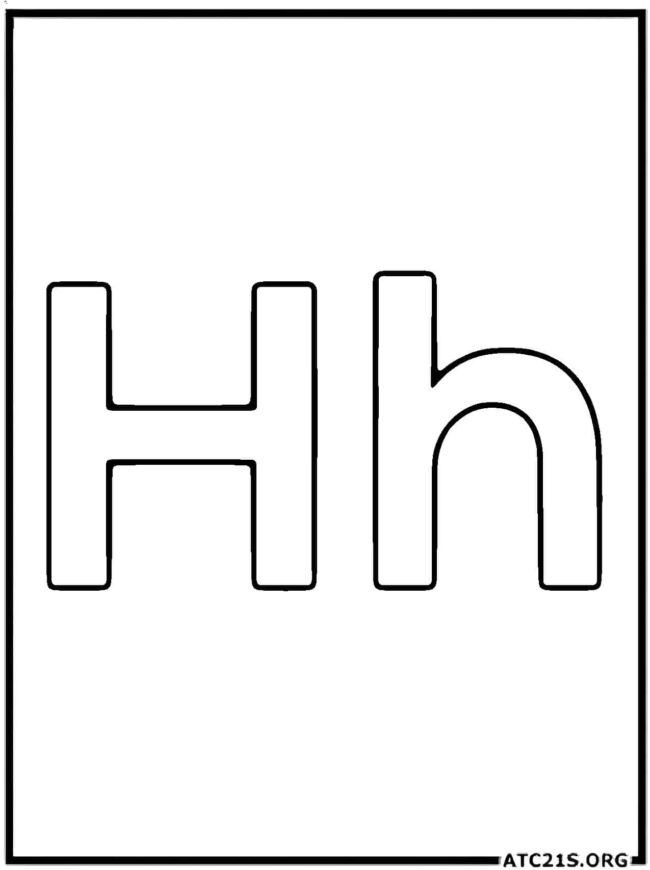 Letter H coloring page