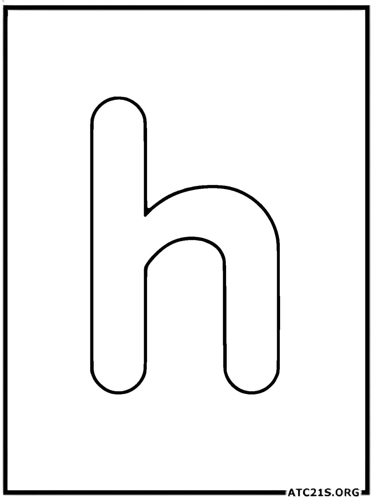 Letter H lowercase coloring page