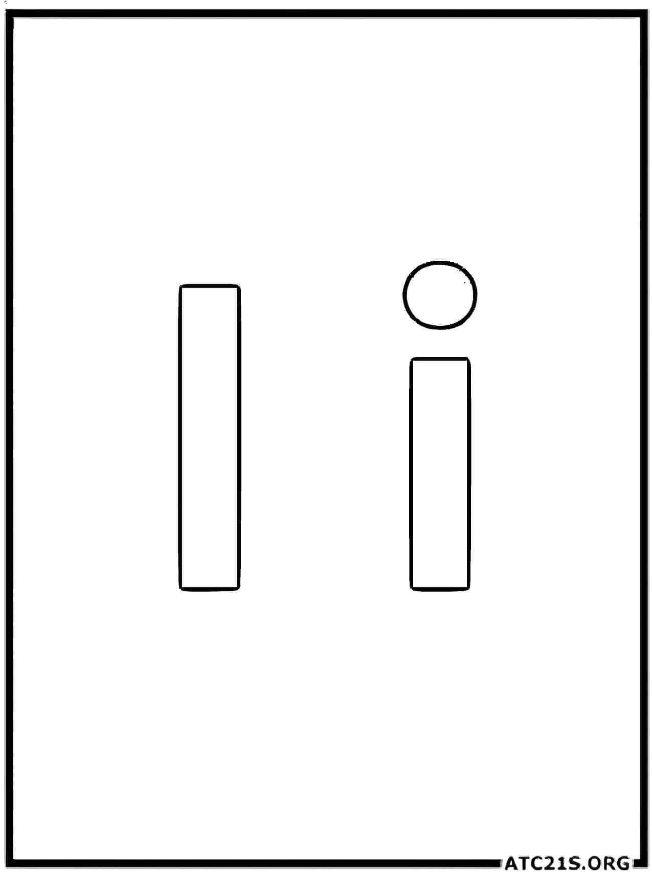 Letter I coloring page