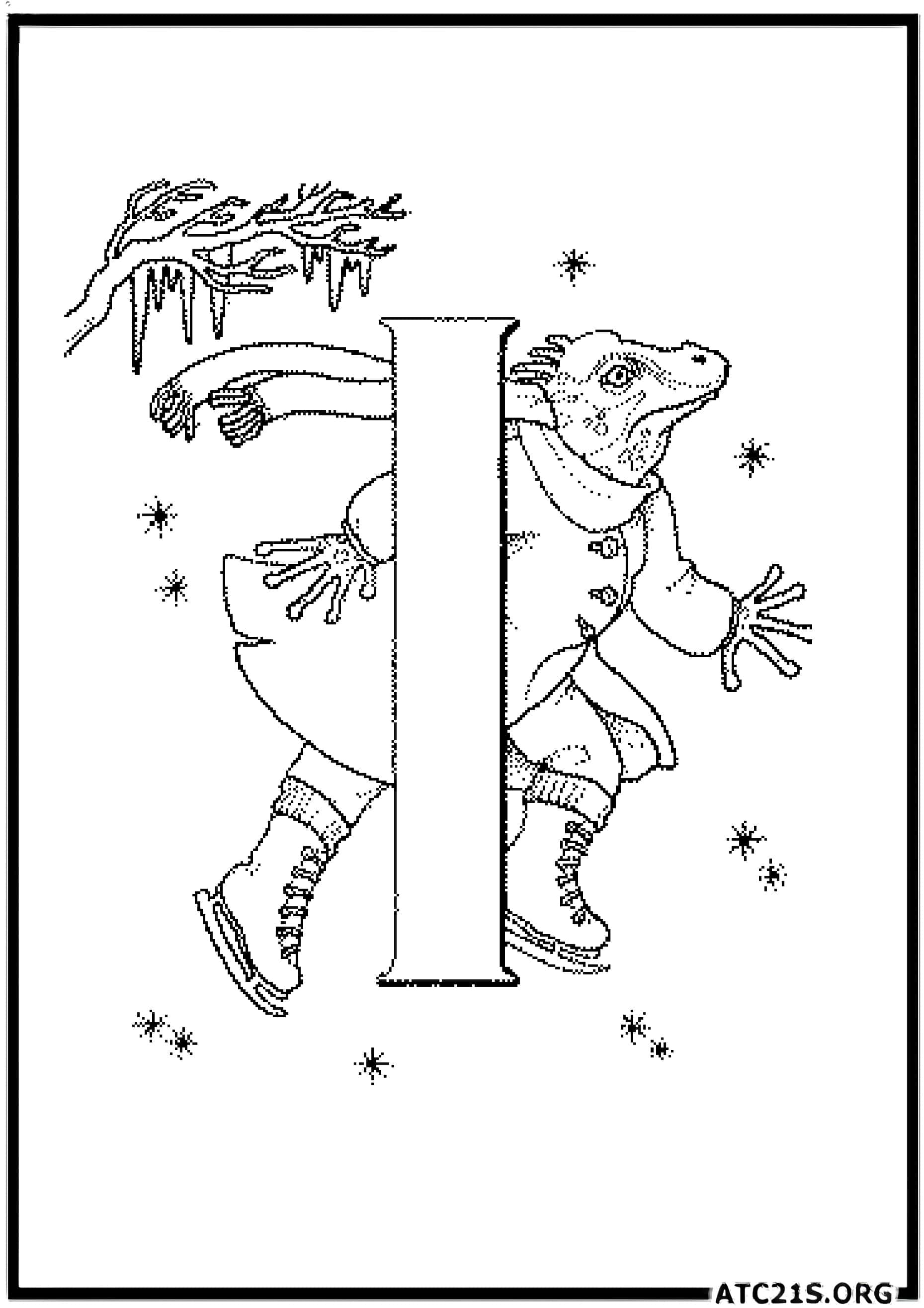 Letter I coloring page variant 2