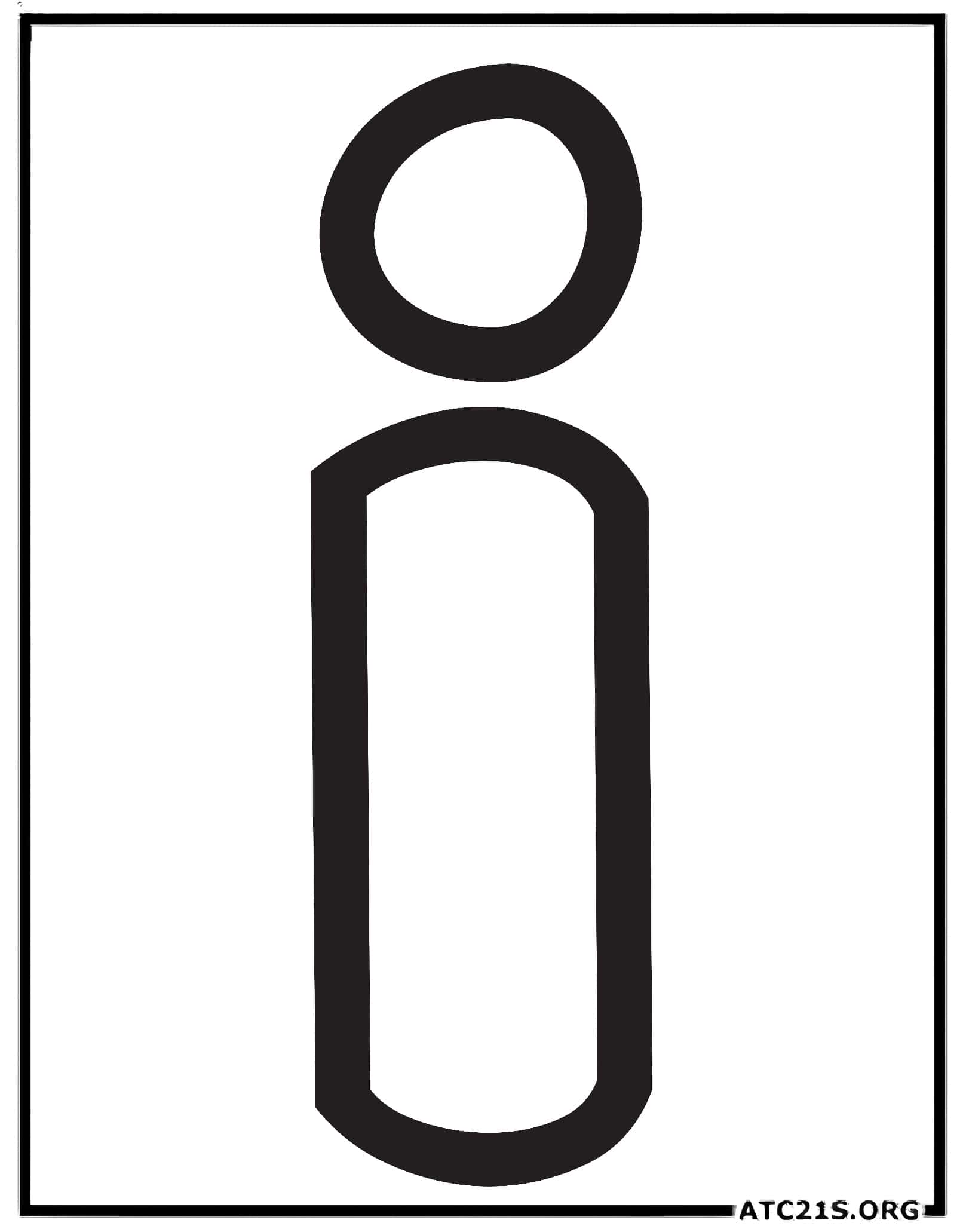 Letter I lowercase bubbly coloring page