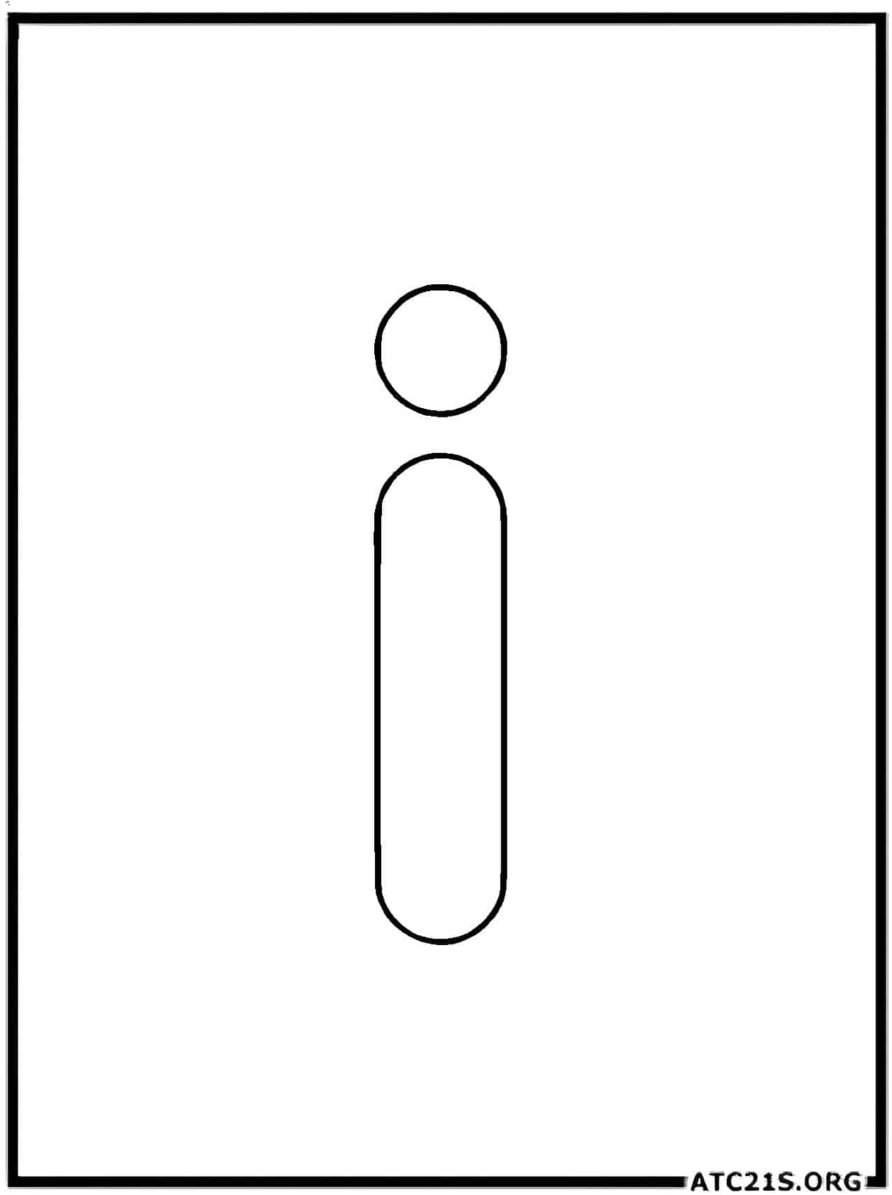 Letter I lowercase coloring page