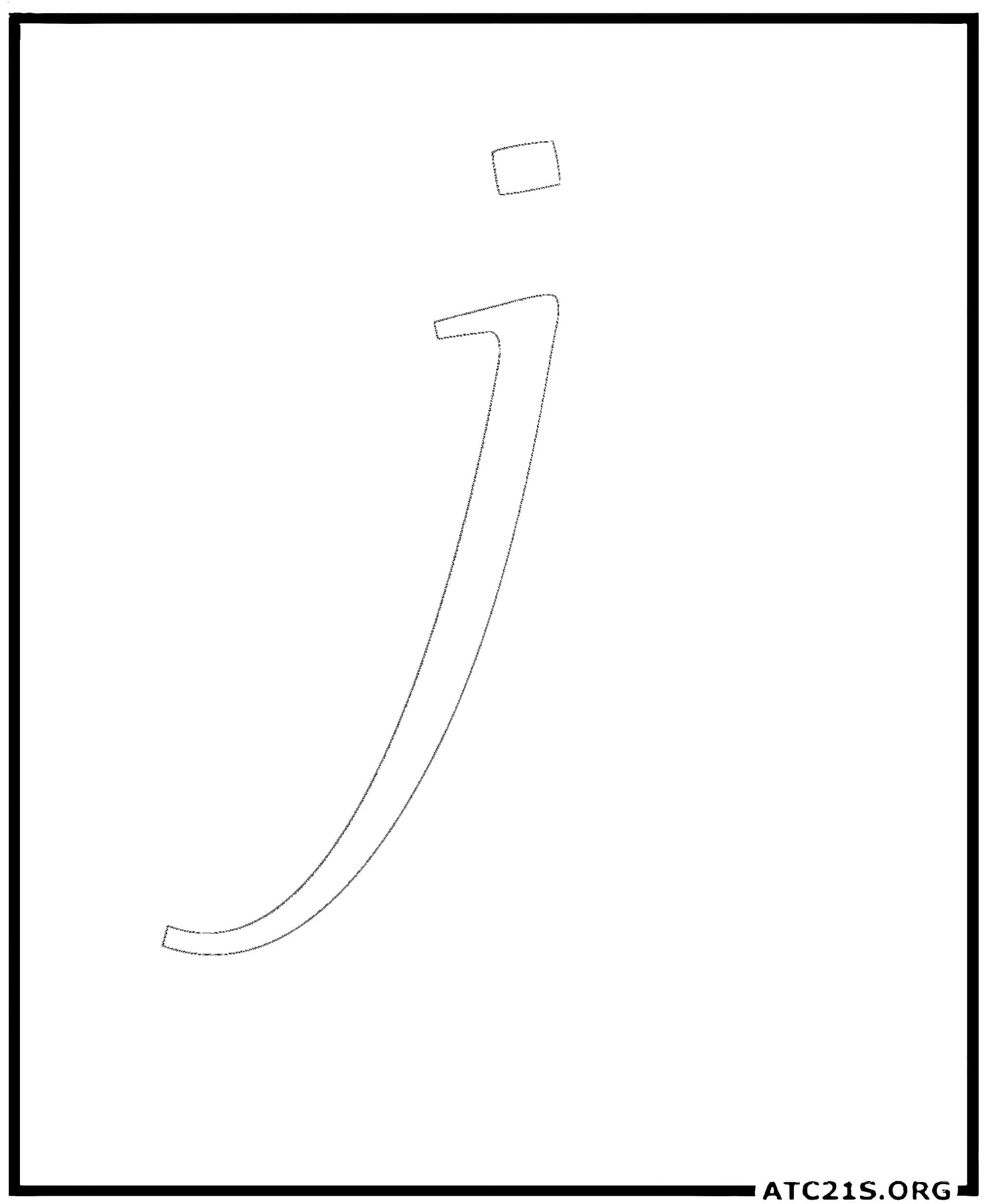 Letter J calligraphy lowercase coloring page