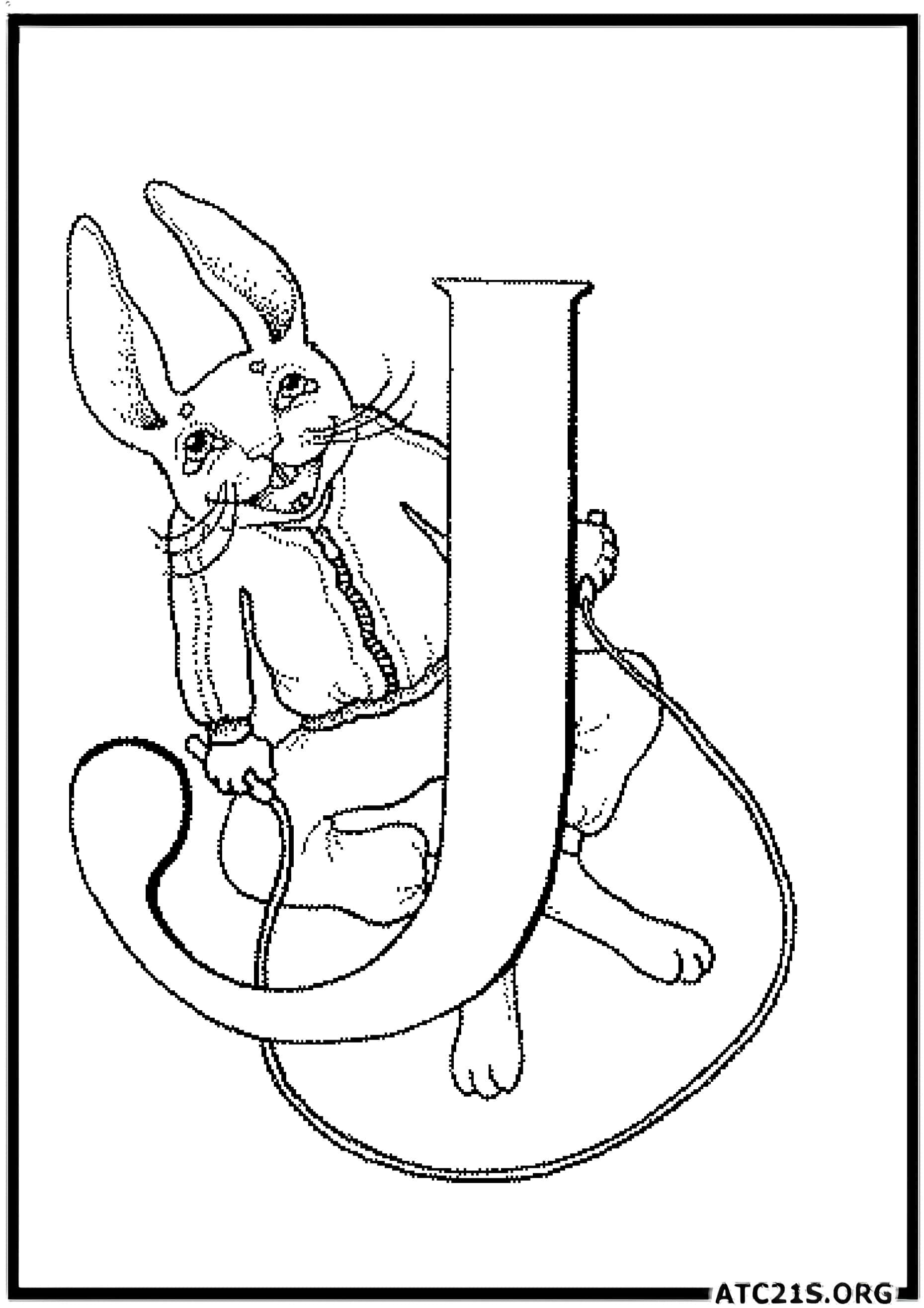Letter J coloring page variant 2