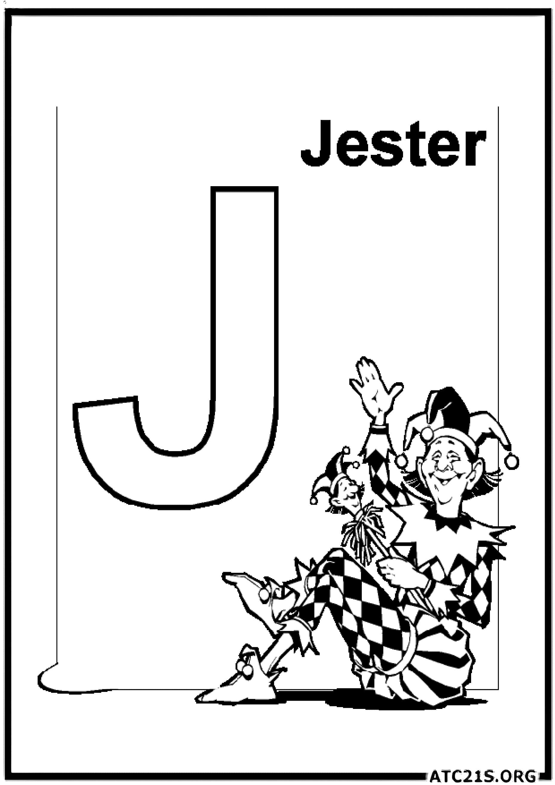 Letter J coloring page variant 3