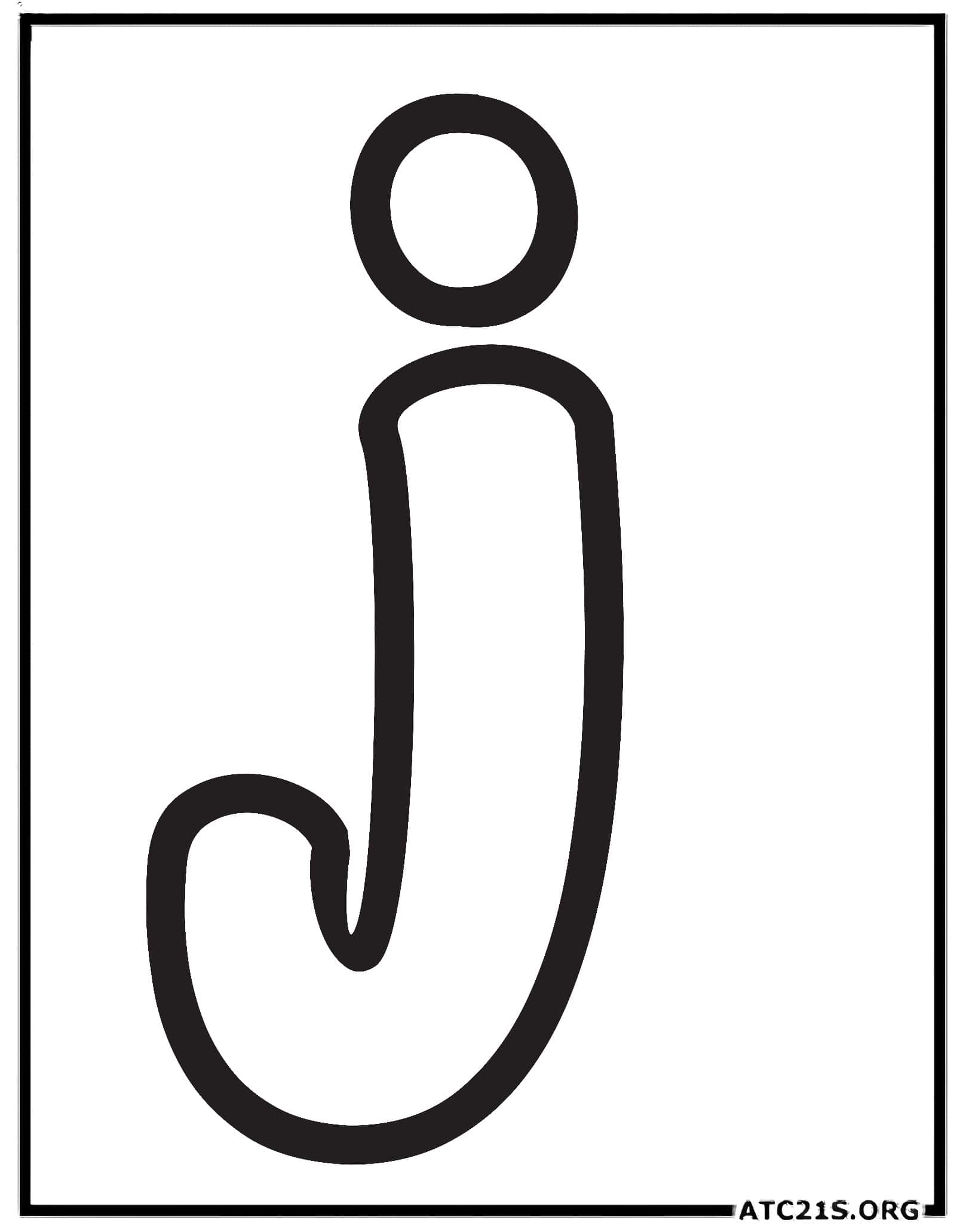 Letter J lowercase bubbly coloring page