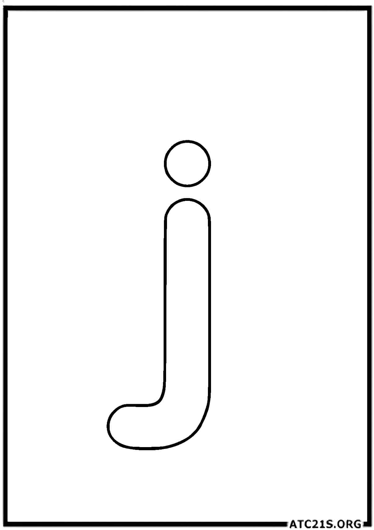 Letter J lowercase coloring page