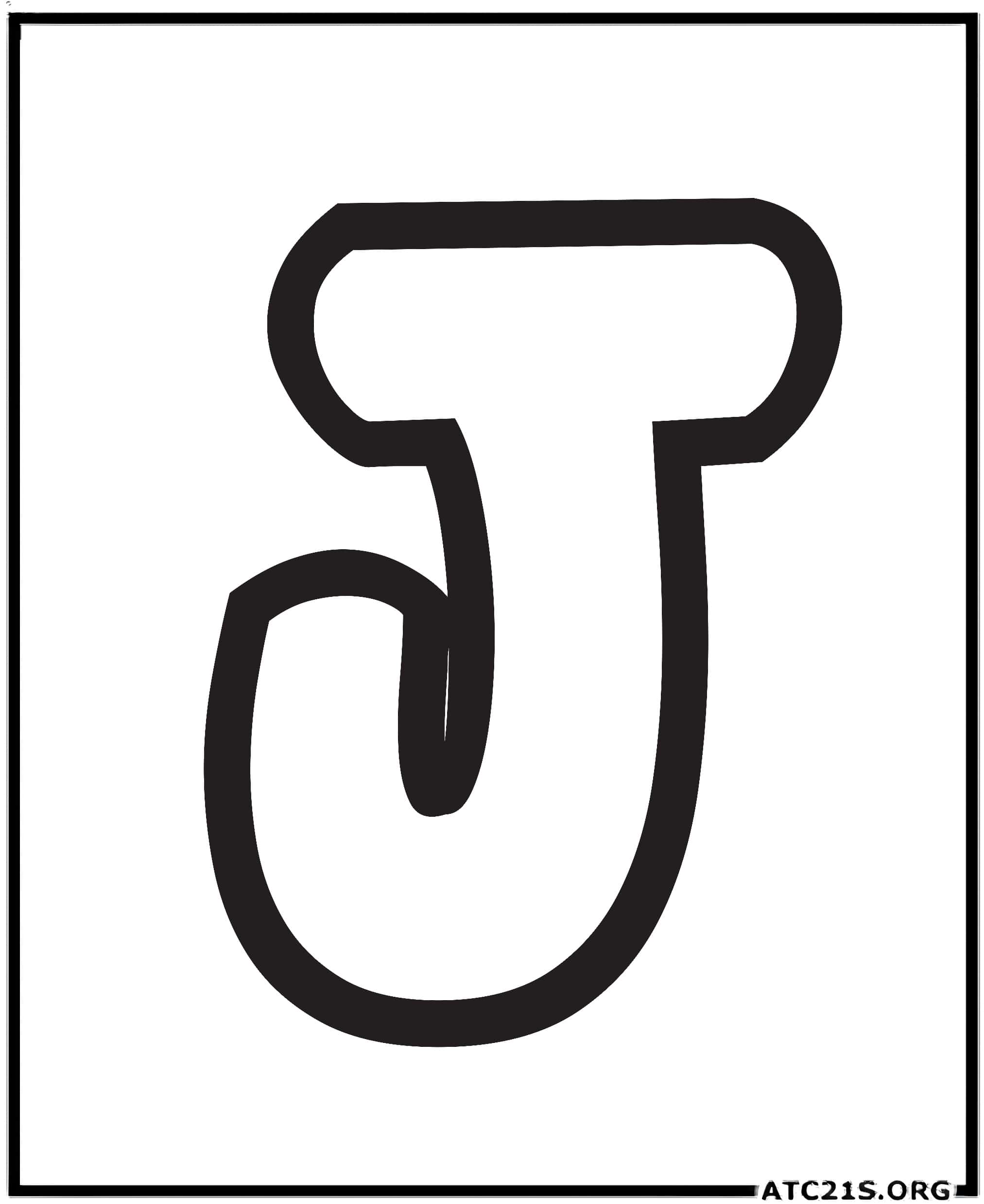 Letter J uppercase bubbly coloring page