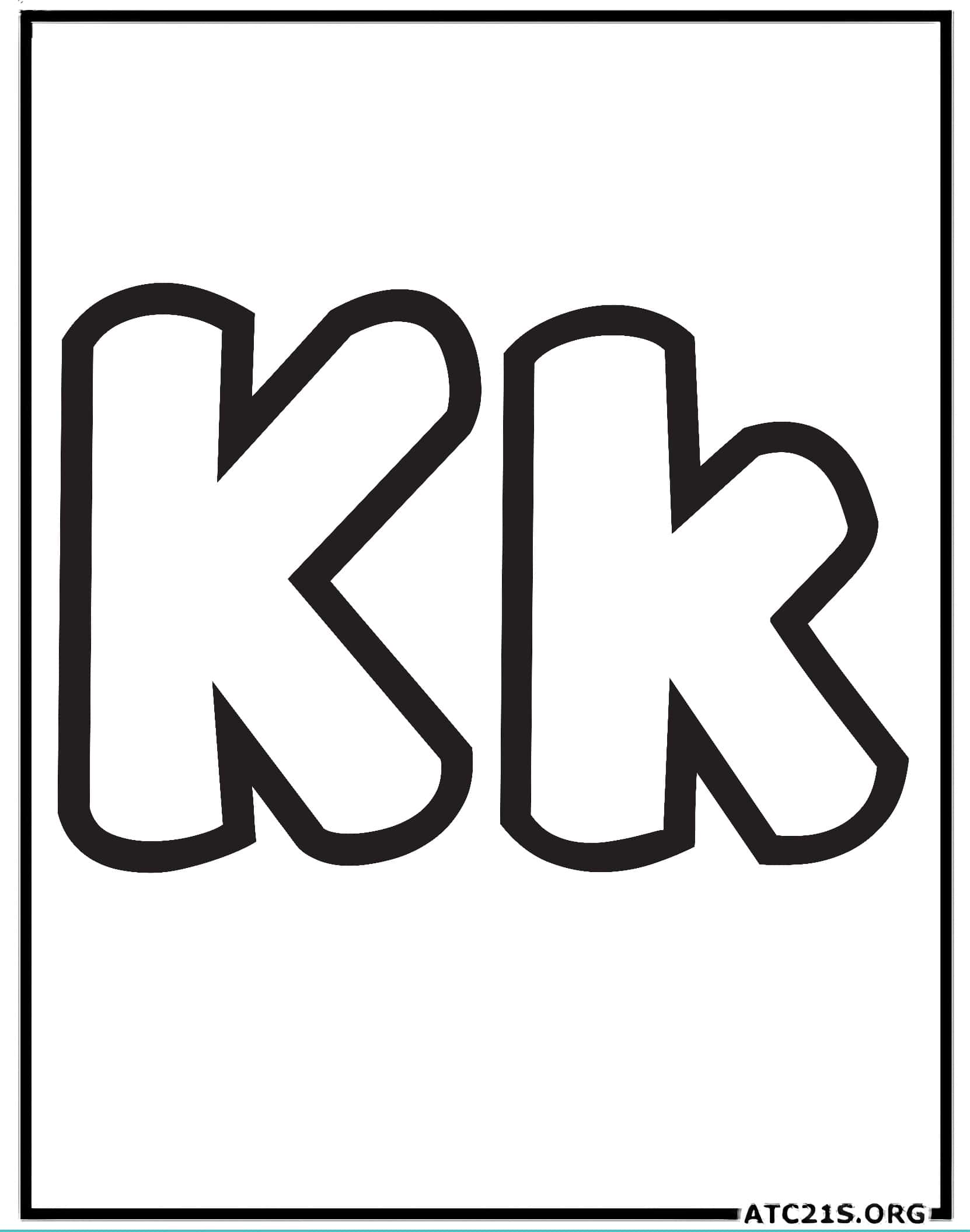 Letter K bubbly coloring page