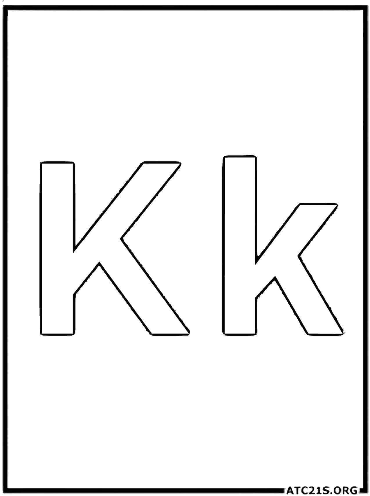 Letter K coloring page