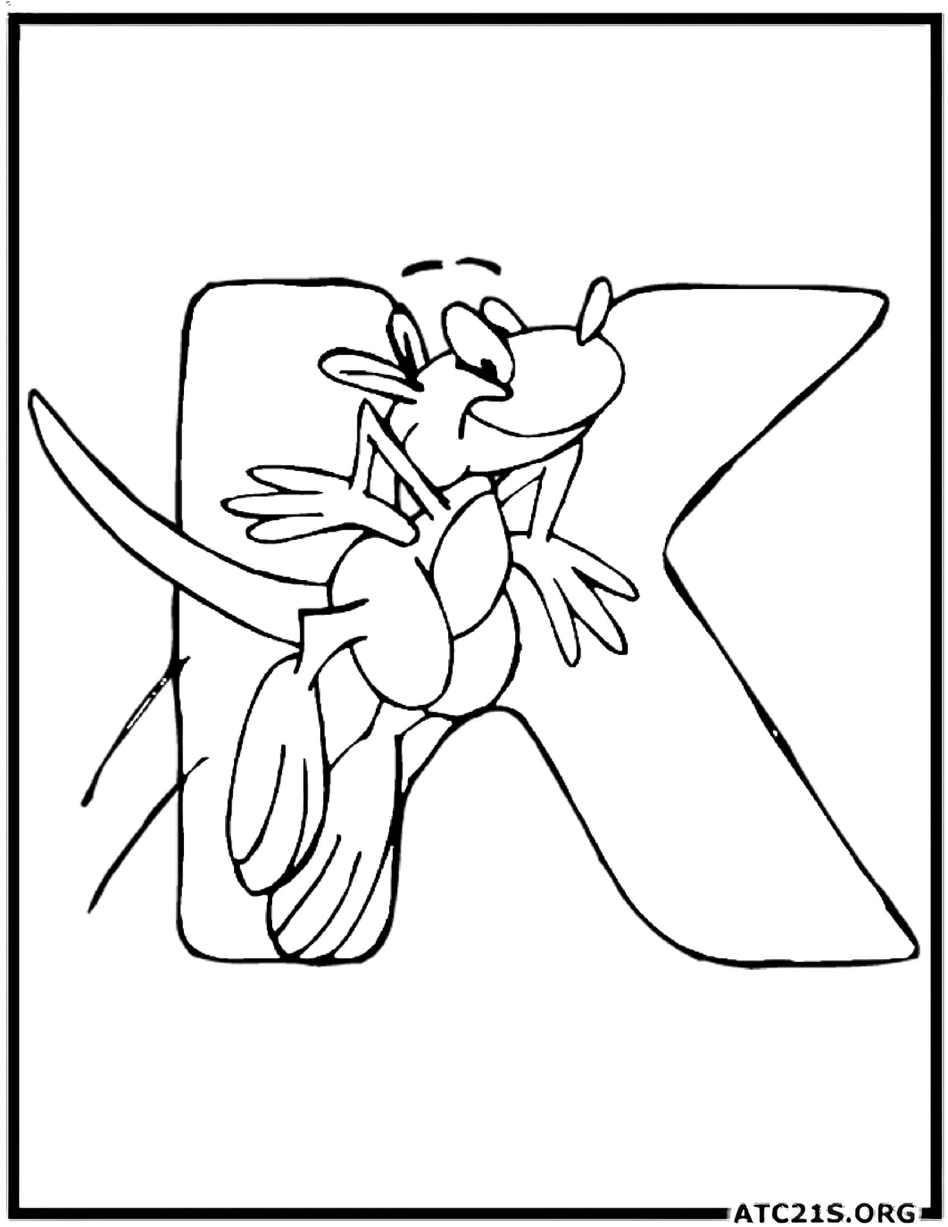 Letter K coloring page variant 1