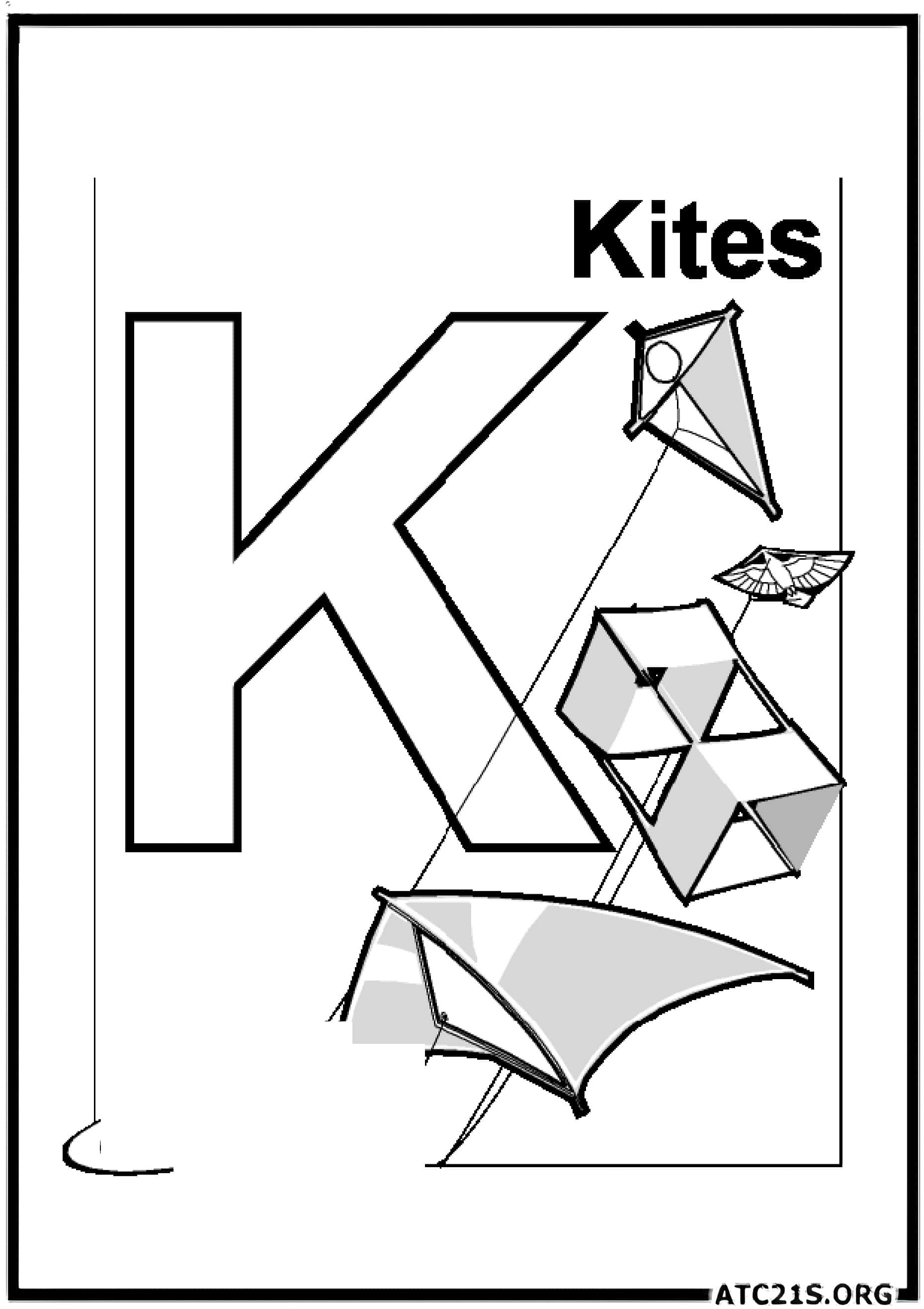 Letter K coloring page variant 3