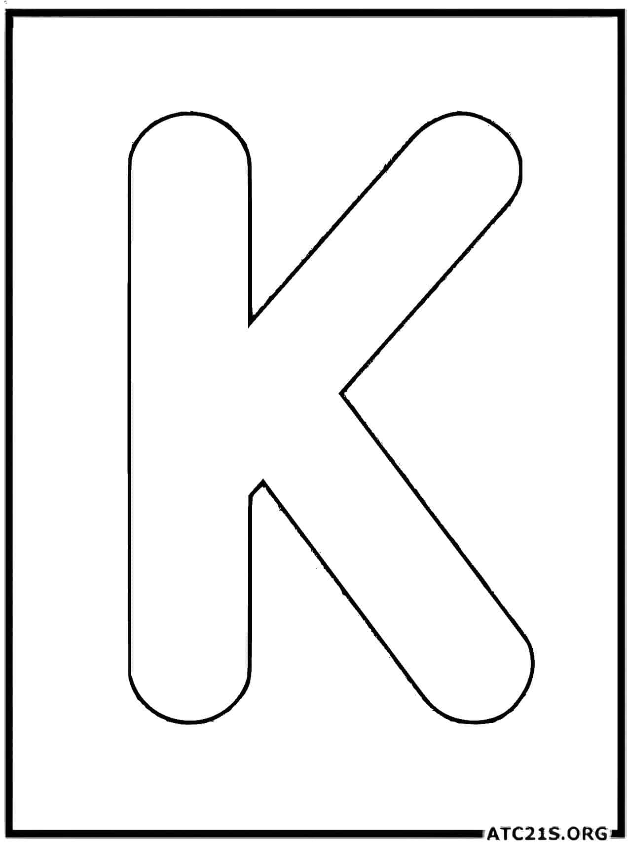 Letter K uppercase coloring page