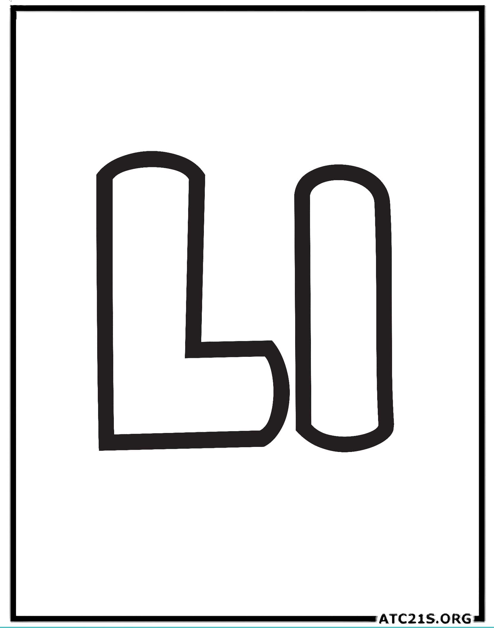 Letter L bubbly coloring page