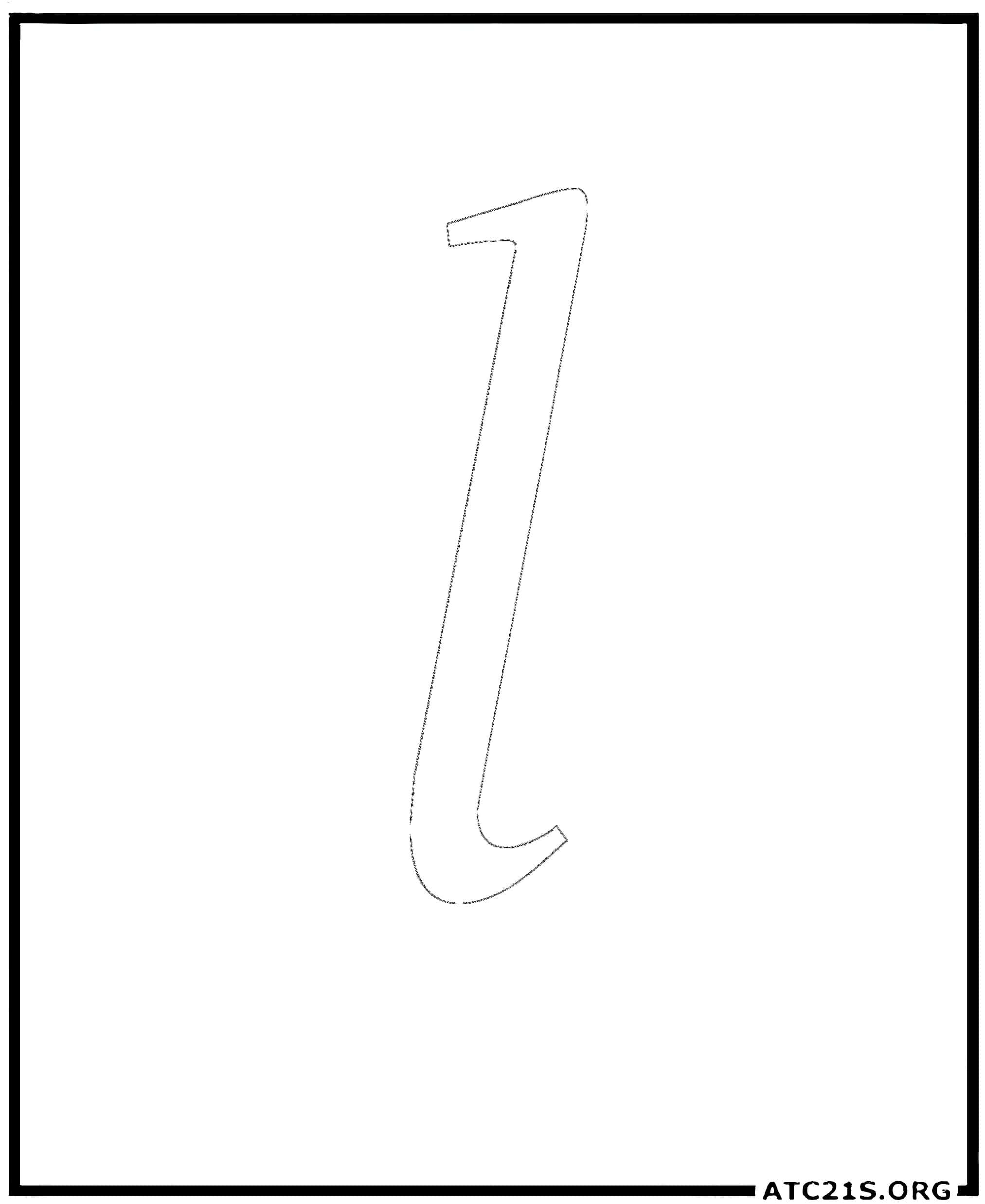 Letter L calligraphy lowercase coloring page