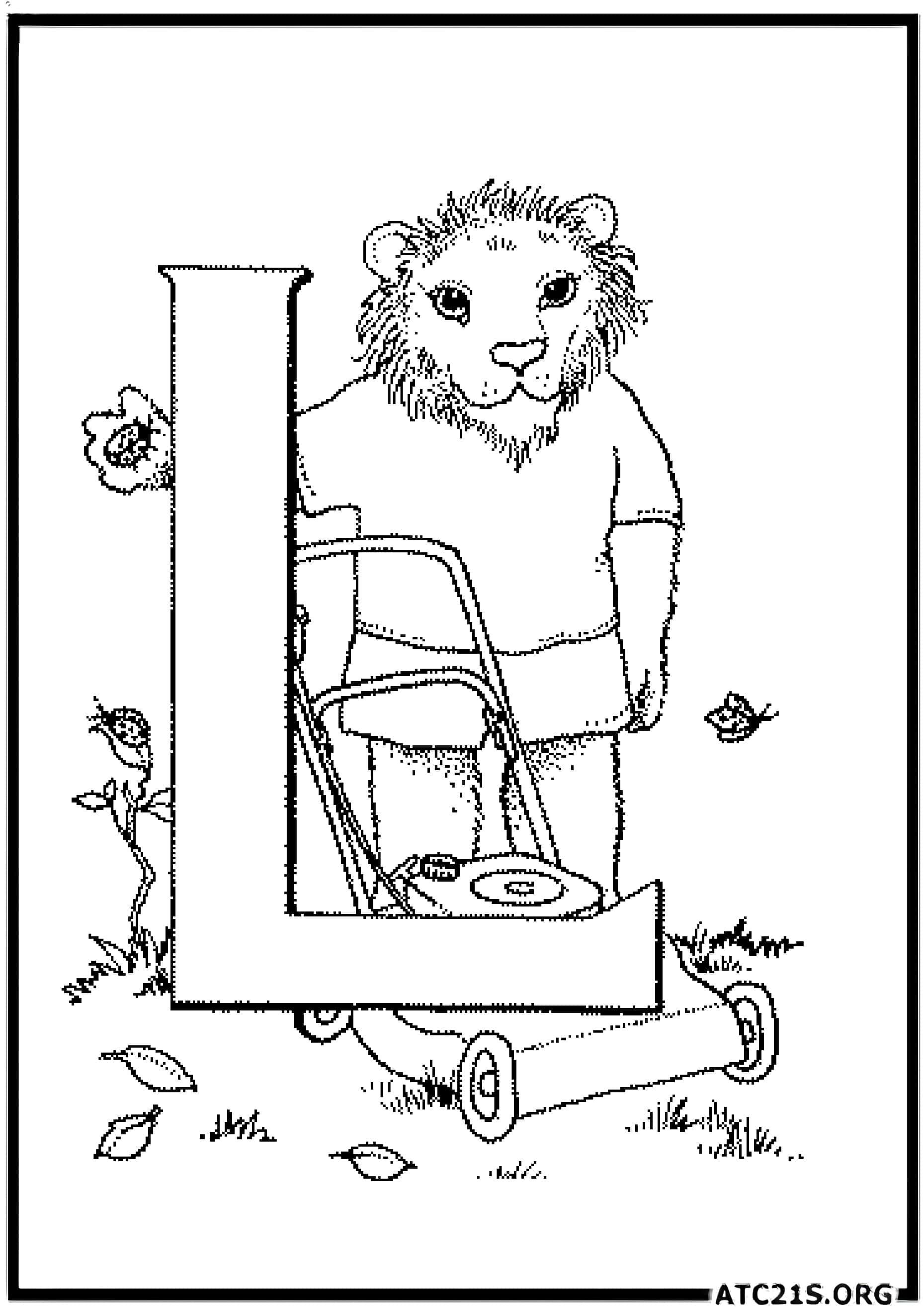 Letter L coloring page variant 2