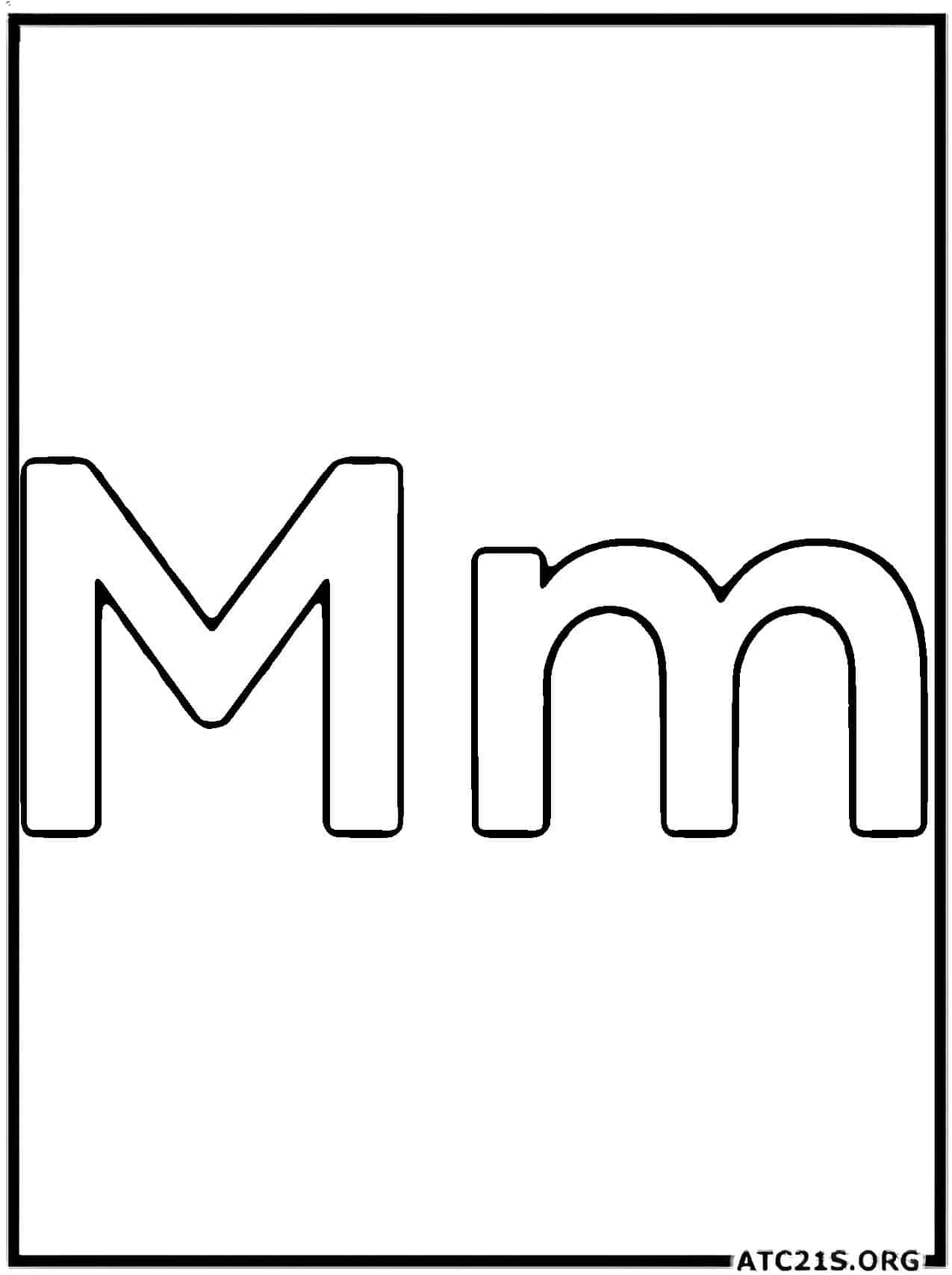 Letter M coloring page