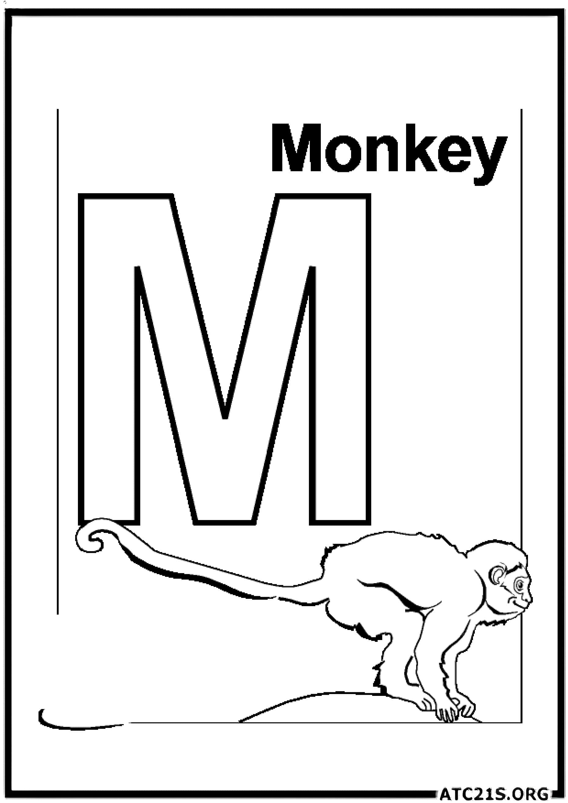 Letter M coloring page variant 3