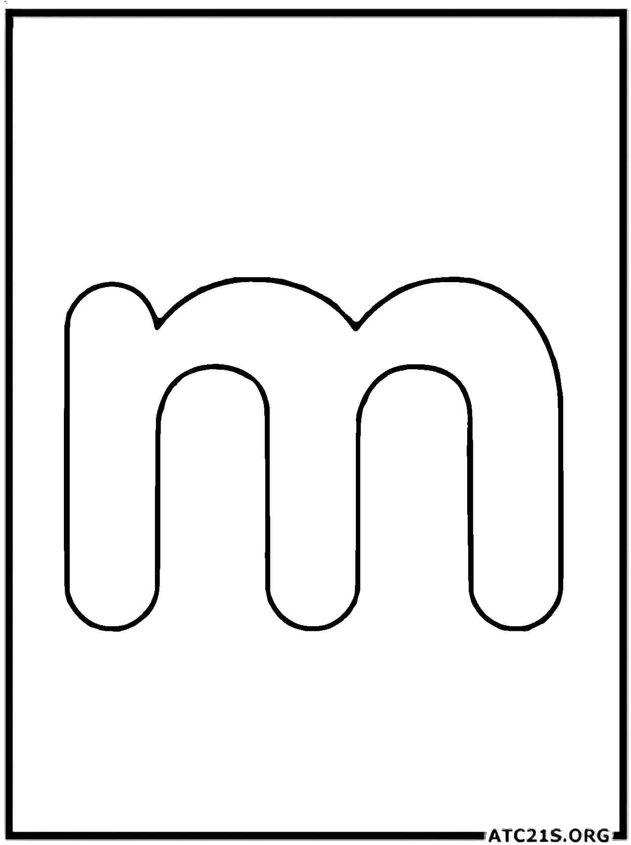 Letter M lowercase coloring page
