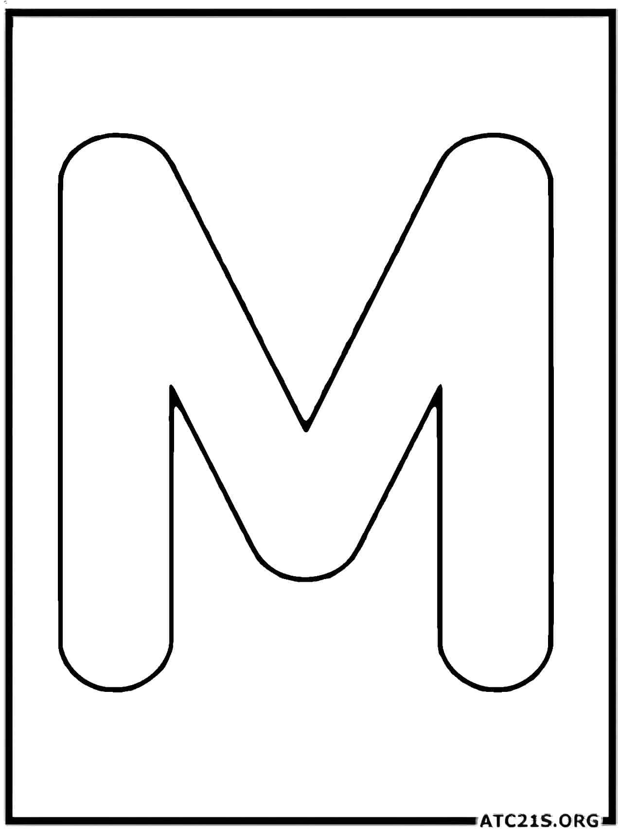 Letter M uppercase coloring page