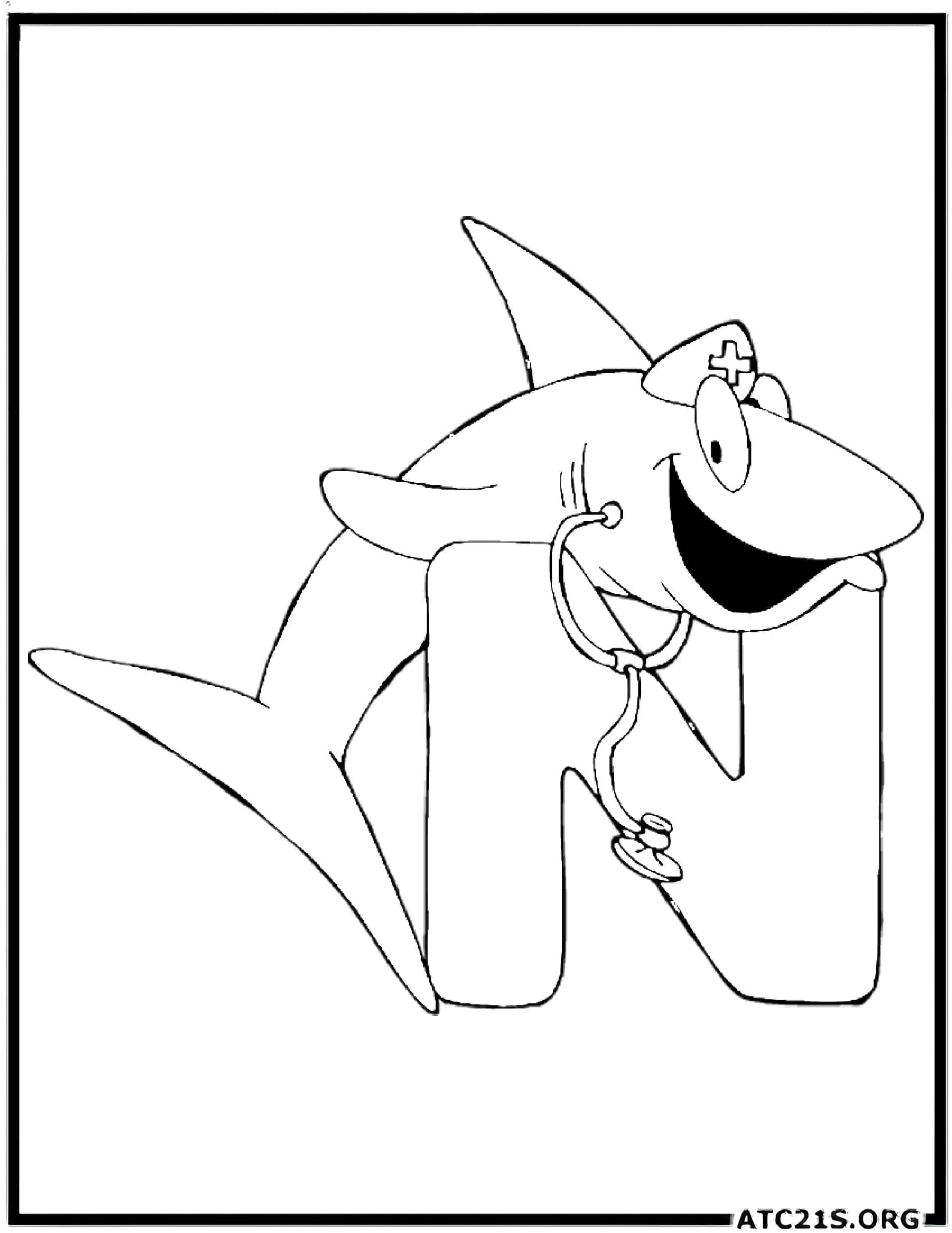 Letter N coloring page variant 1