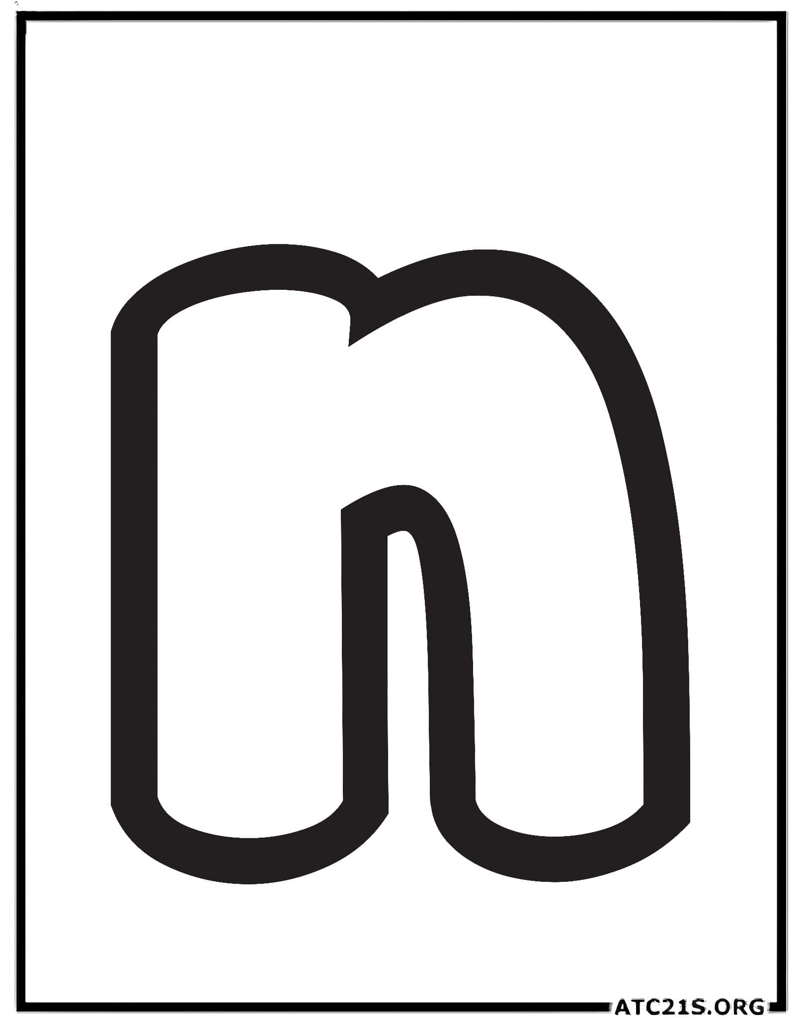 Letter N lowercase bubbly coloring page